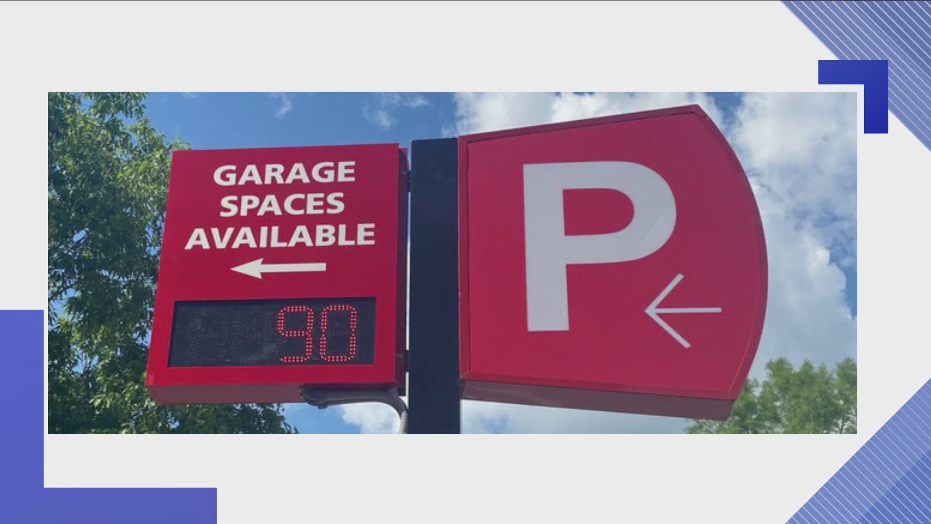 The signs will let drivers know how many parking spaces are available in two downtown garages. They were activated this week.