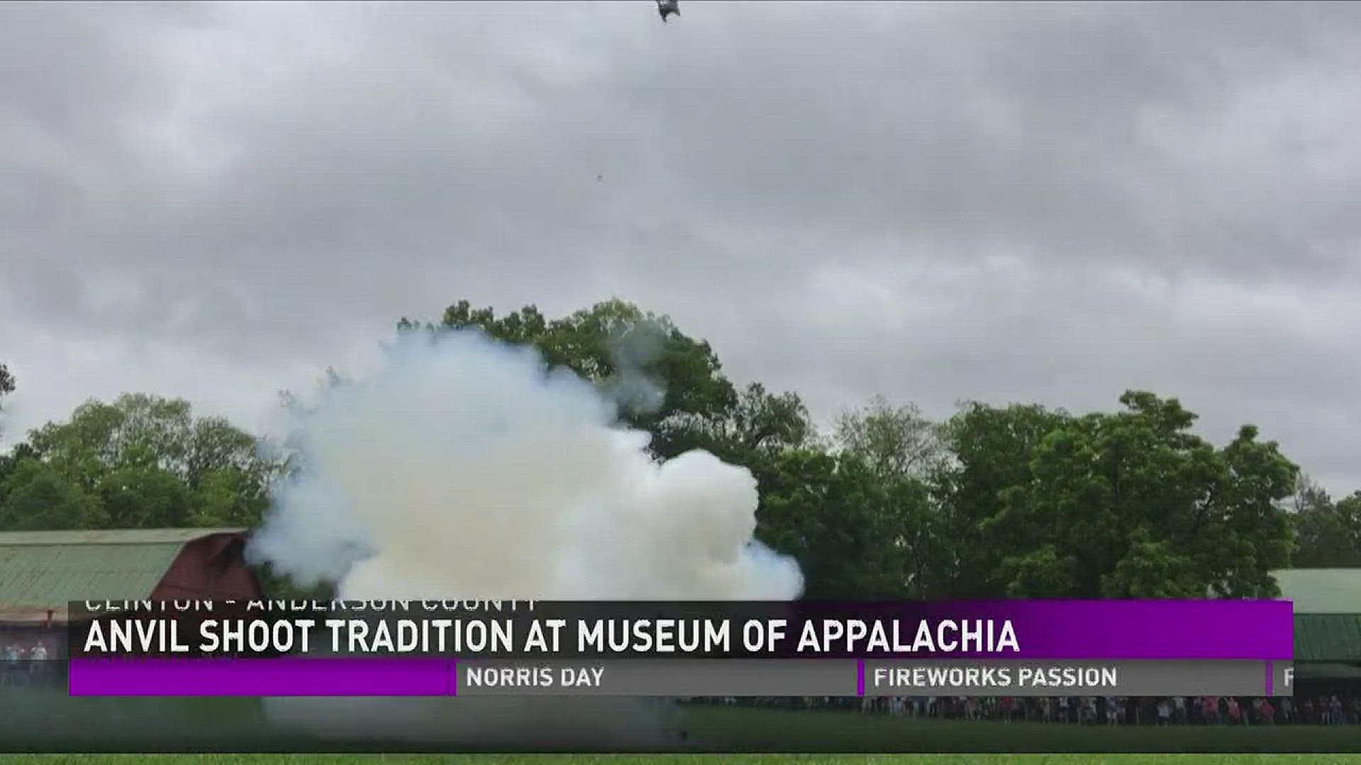 The Museum of Appalachia shoots an anvil into the air on the 4th of July.