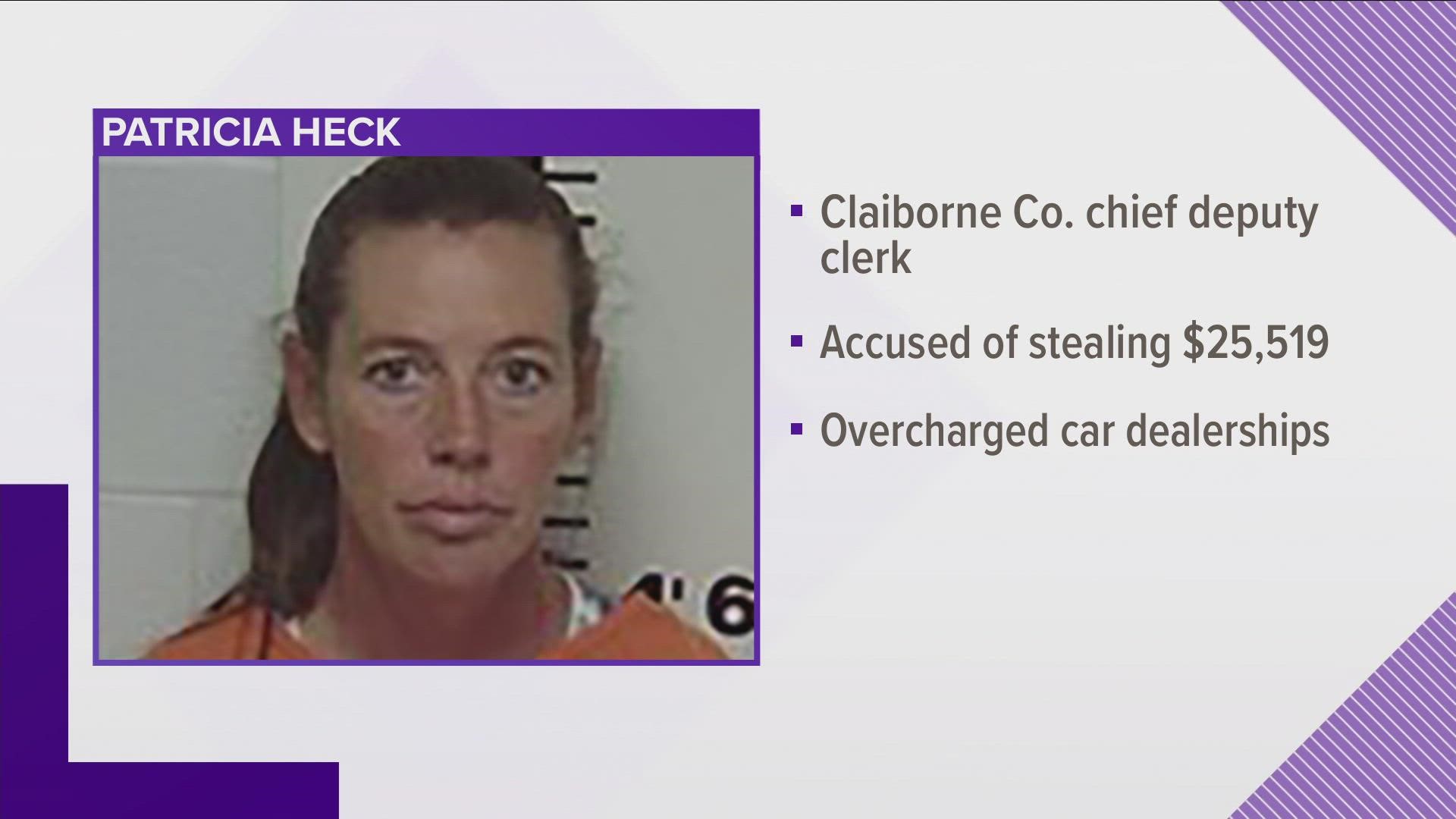 A former Claiborne county chief deputy clerk is accused of stealing more than $25,000.