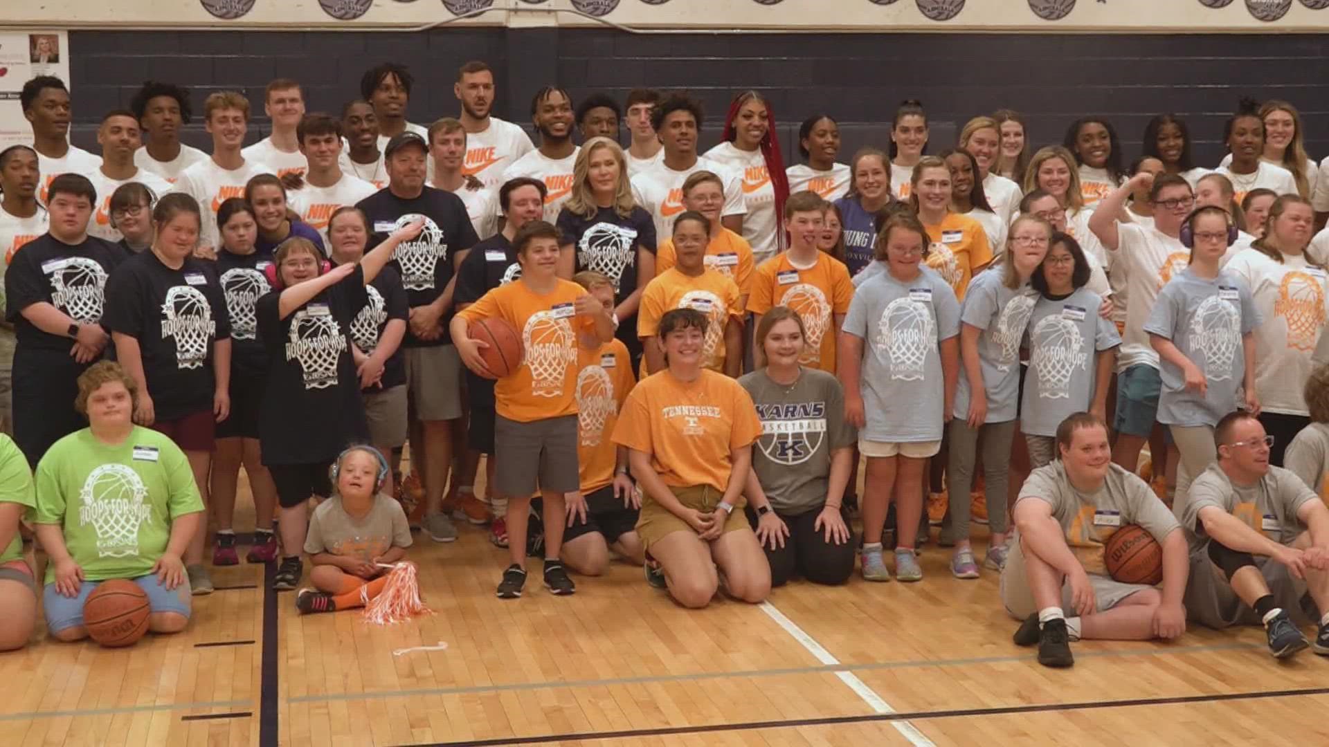 Tennessee basketball partnered with the Down Syndrome Awareness Group of East Tennessee for the first "Hoops for Hope" event Saturday afternoon.
