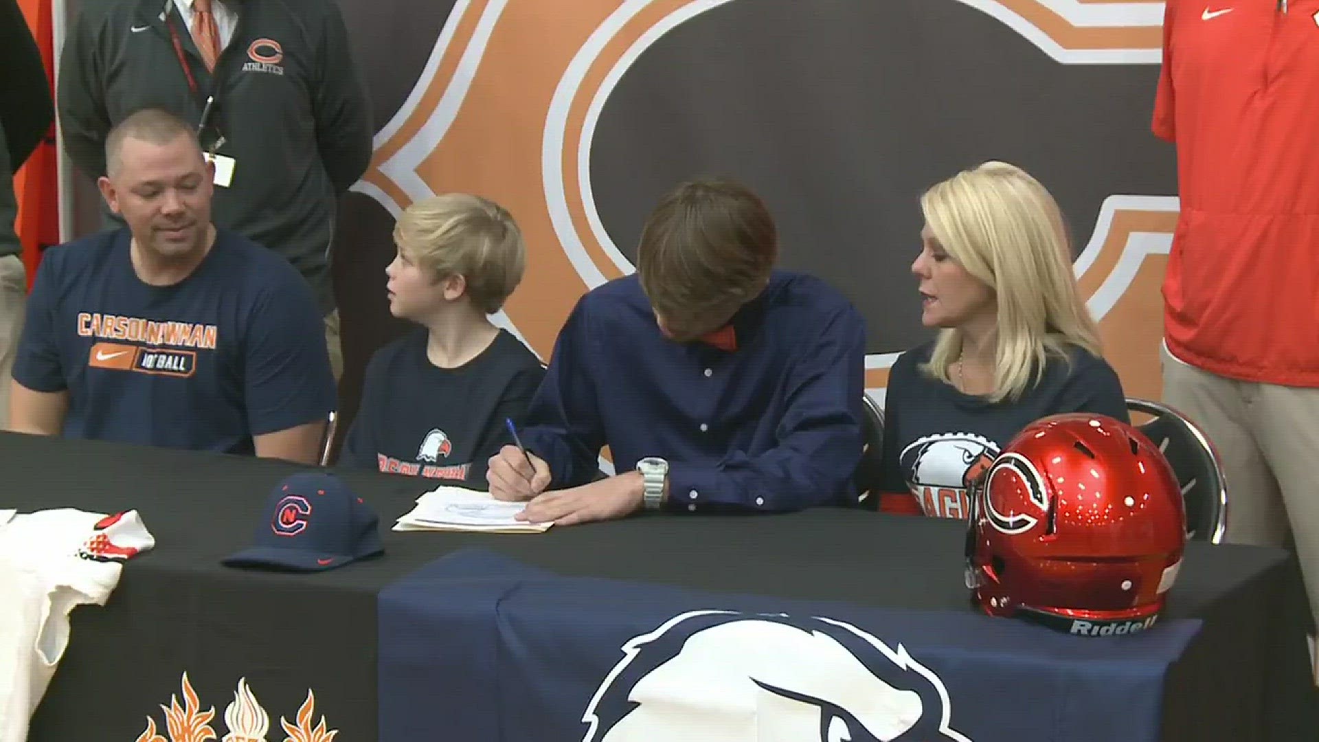 QB, Tyler Thackerson signs to CN and gives credit to God, family and coaches.