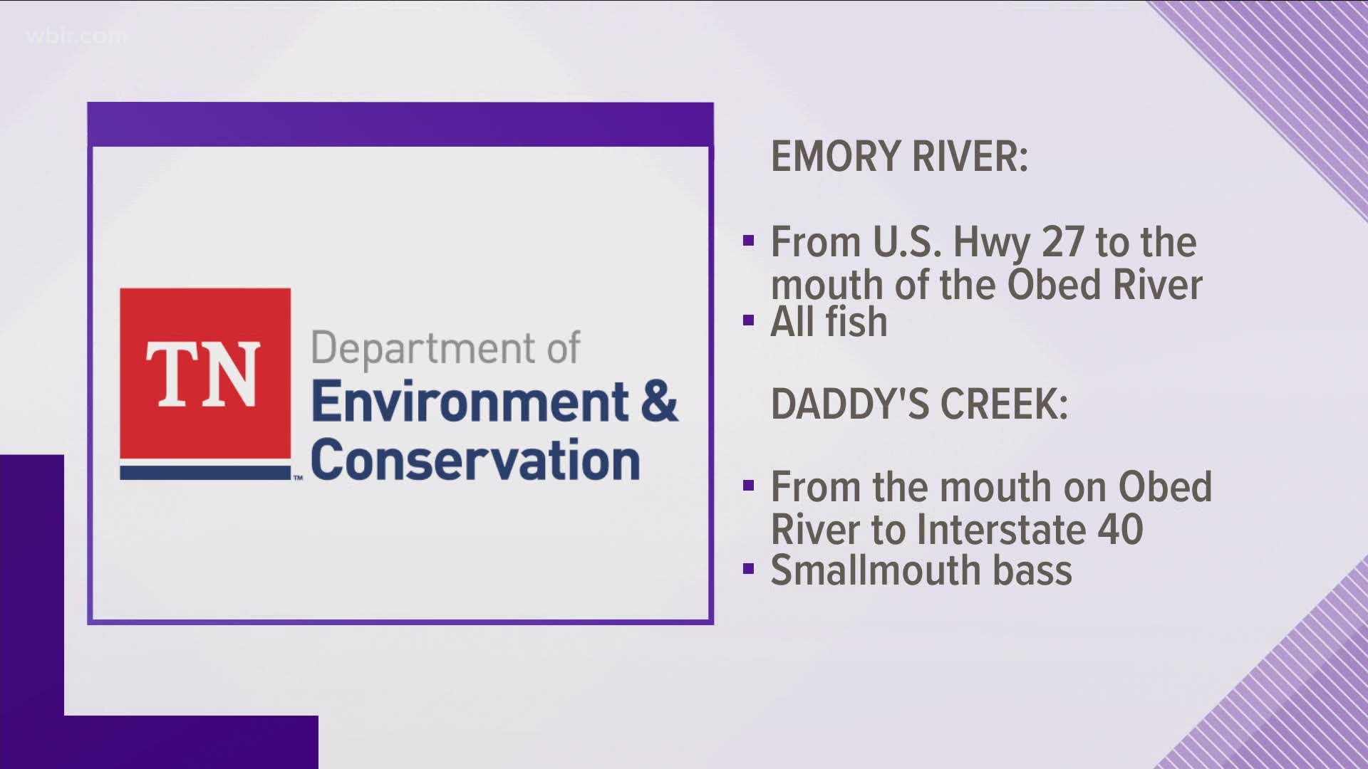 TDEC has extended a fishing consumption advisory for part of the Emory River.