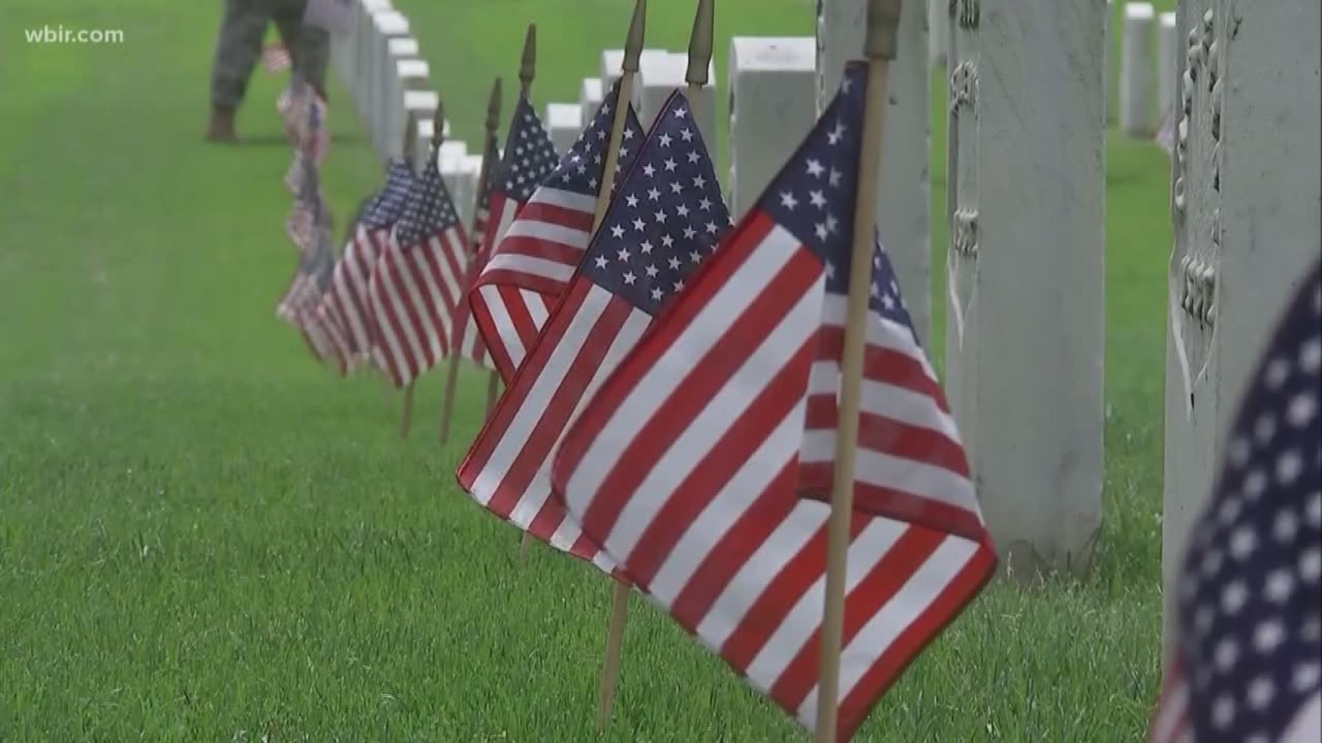East Tennessee will pause to remember the service and sacrifice made by men and women in the armed forces today. Because it is Memorial Day, the United States Flag is flown at half-staff and graves are decorated with small United States flags.