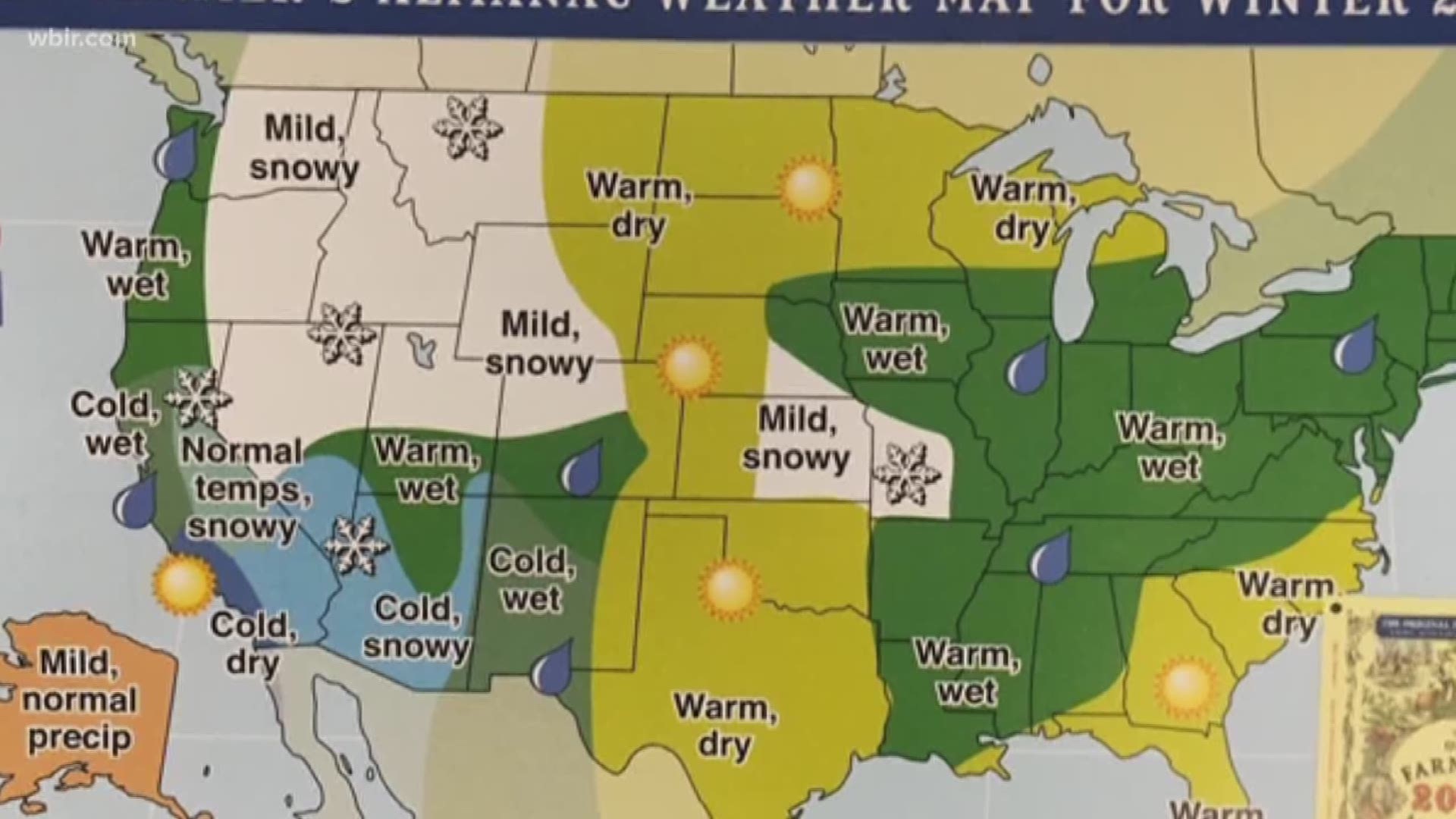 The Old Farmer's Almanac released its predictions for the upcoming winter season.
