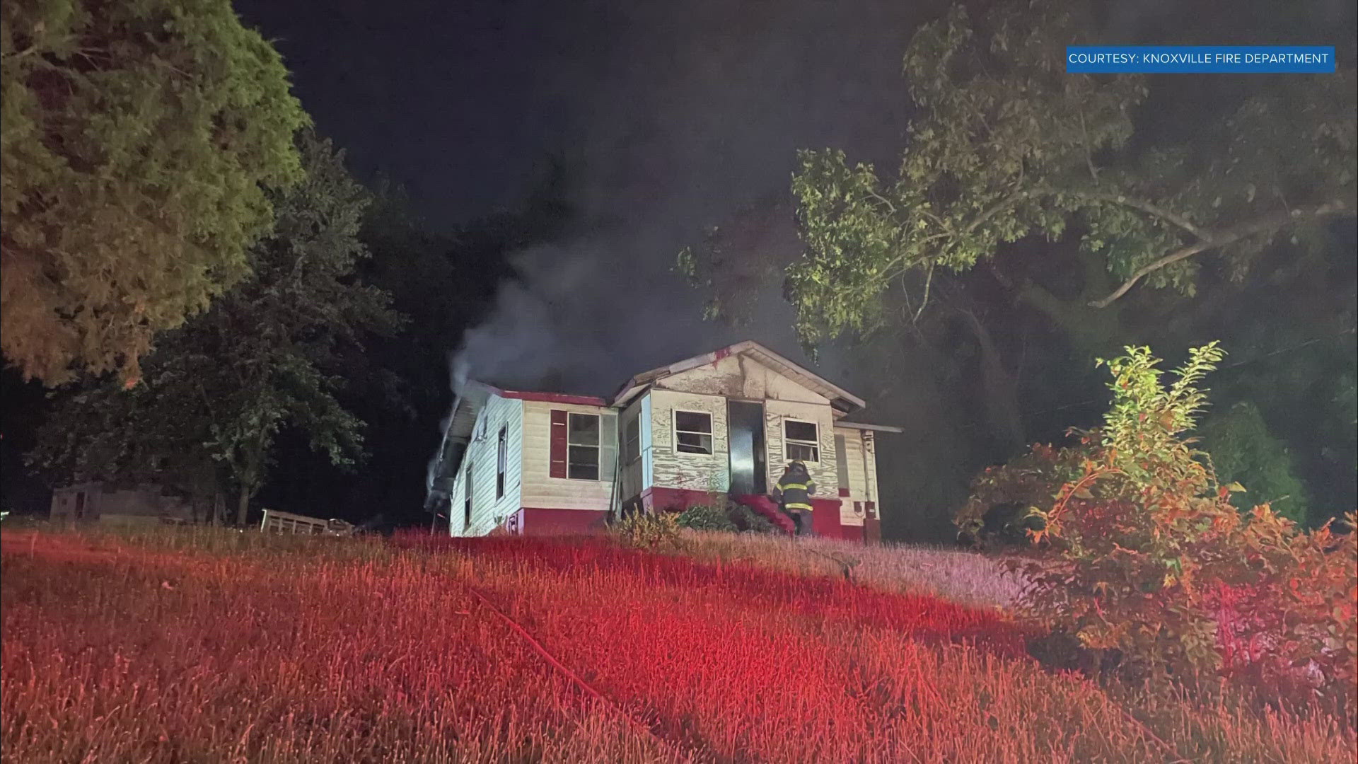 According to the Knoxville Fire Department, three people lived in the uninhabitable home illegally.