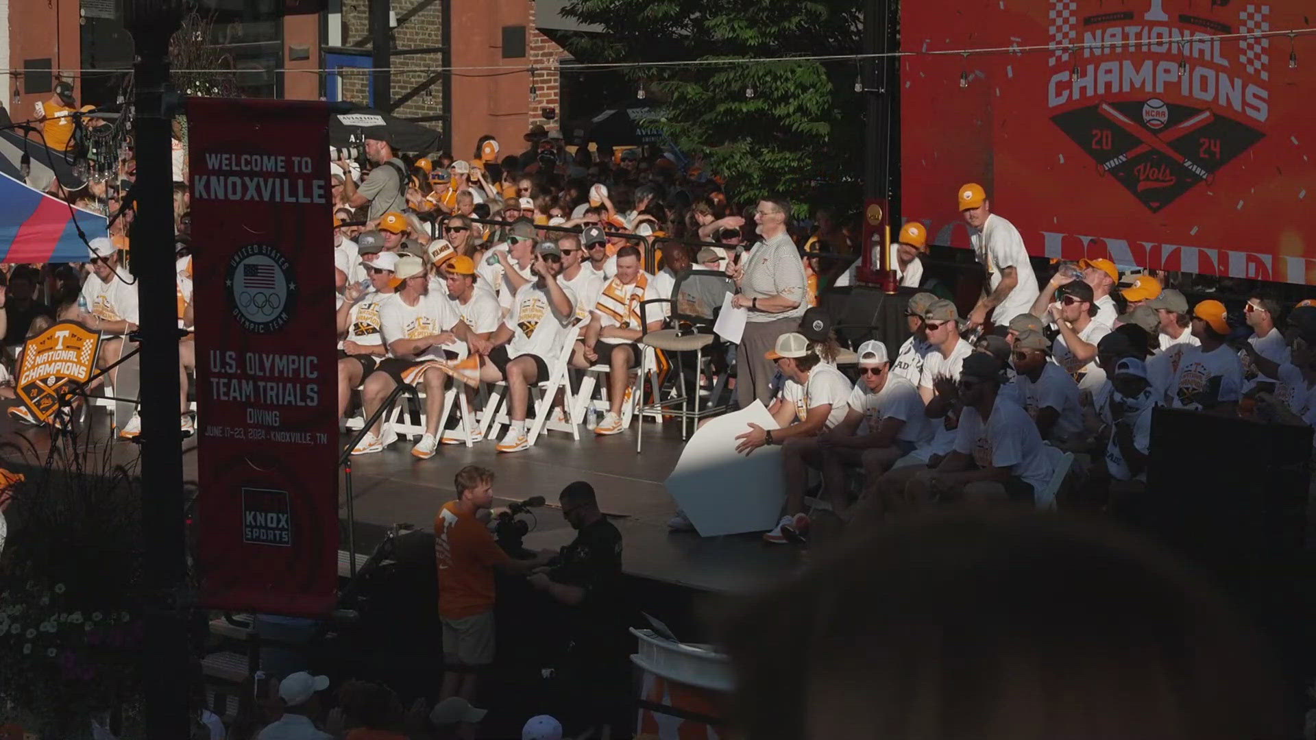 A huge crowd gathered in downtown Knoxville to celebrate the Vols on Tuesday.