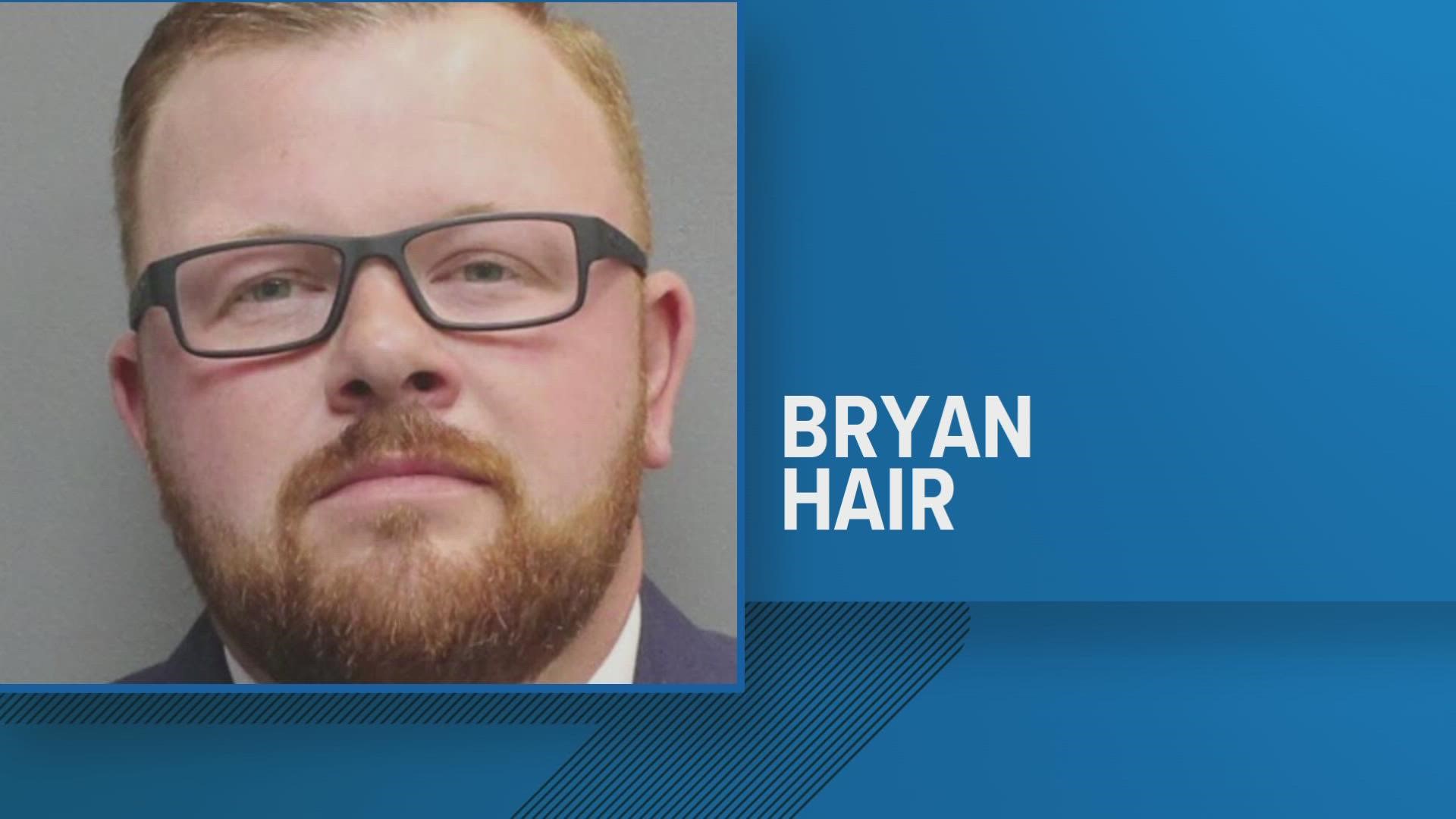 Bryan Hair appeared Tuesday before Judge Scott Green for sentencing.