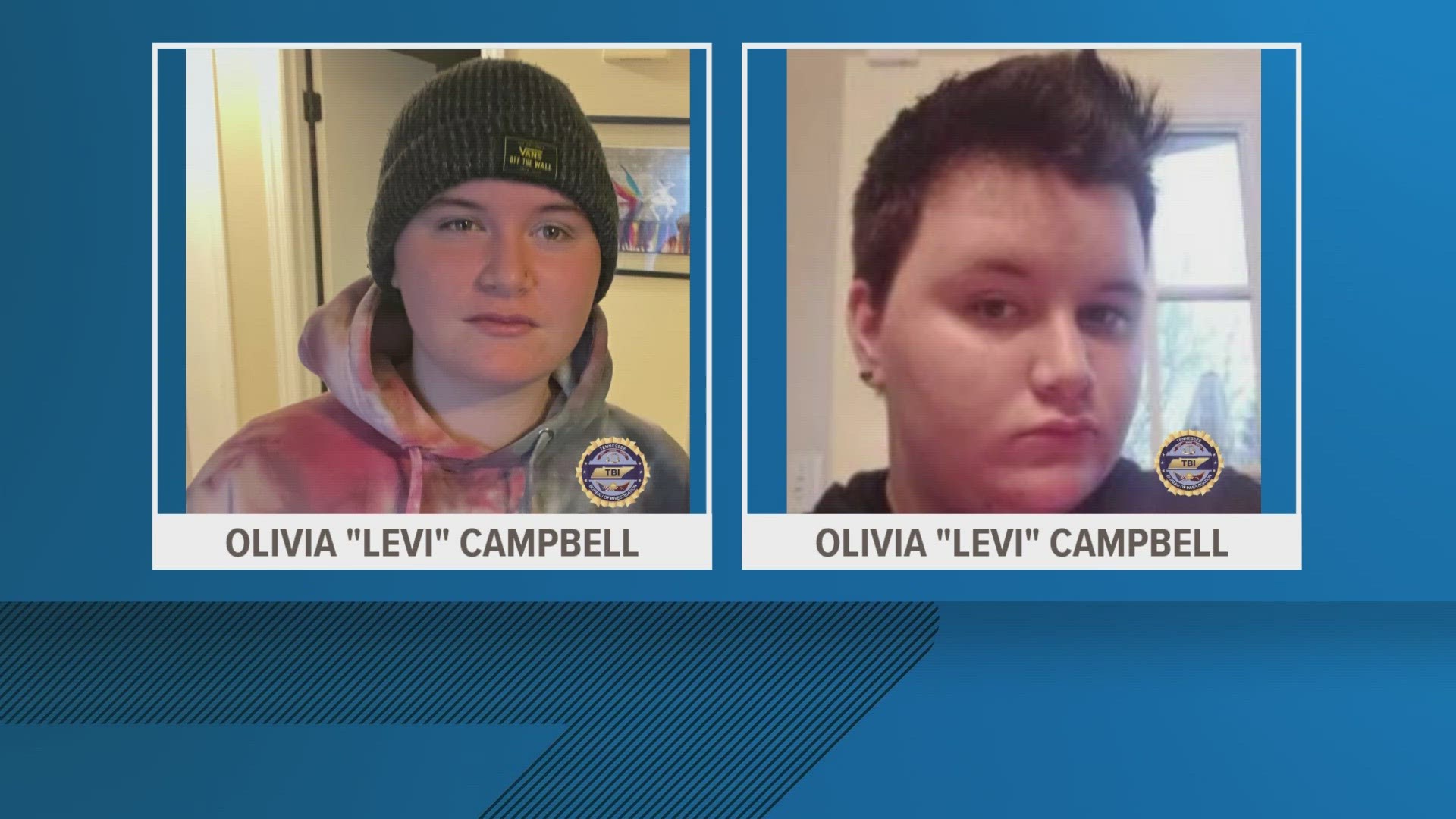 Olivia "Levi" Campbell was found on April 22 in Tyson Park after a tip was submitted, the Knoxville Police Department said.