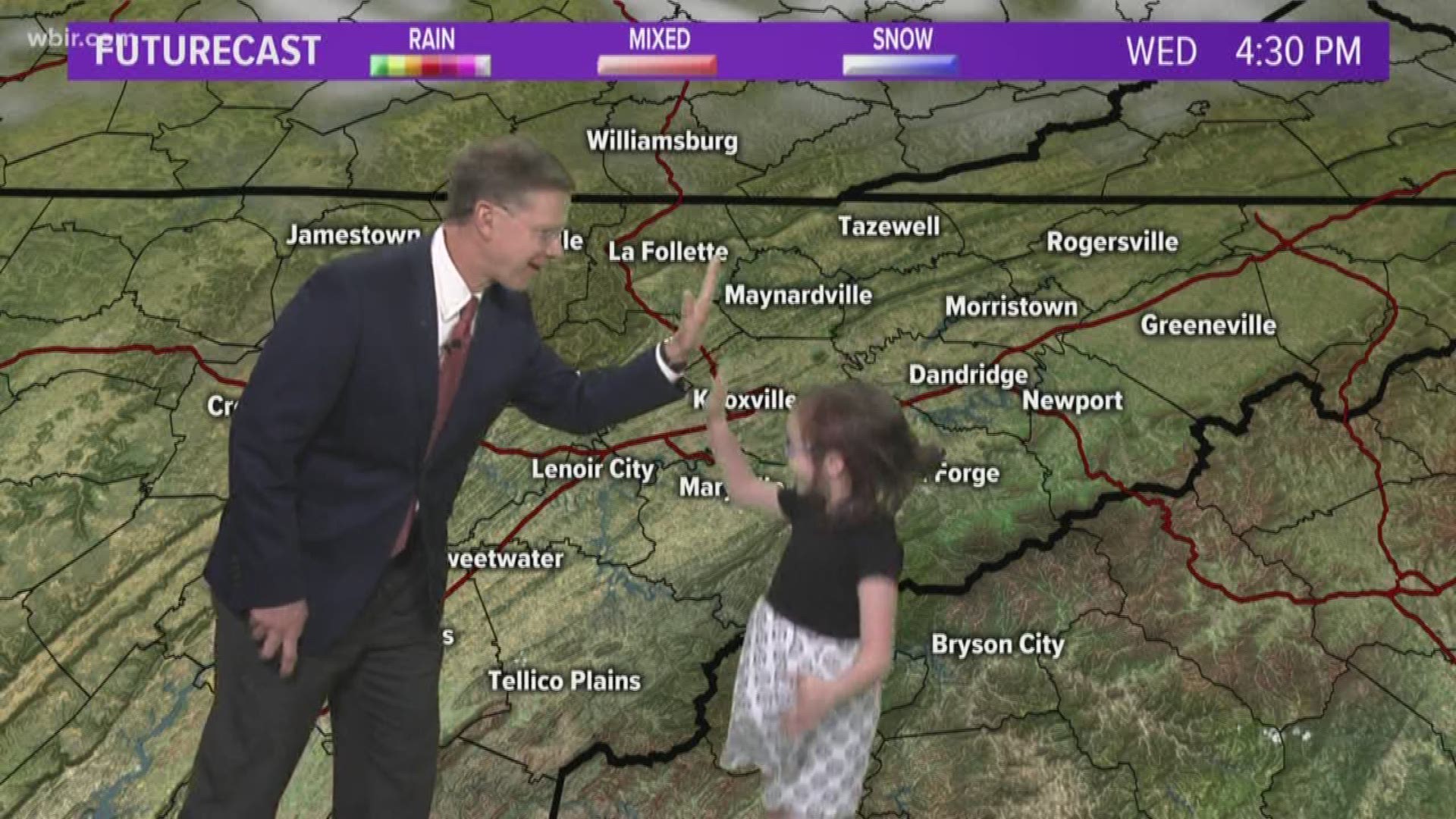 Jr. Anchor Lenora and Todd make some memories during our weather segment. Visit our Junior anchor page if your child would like to be a Jr. Anchor. Oct. 15, 2019-4pm