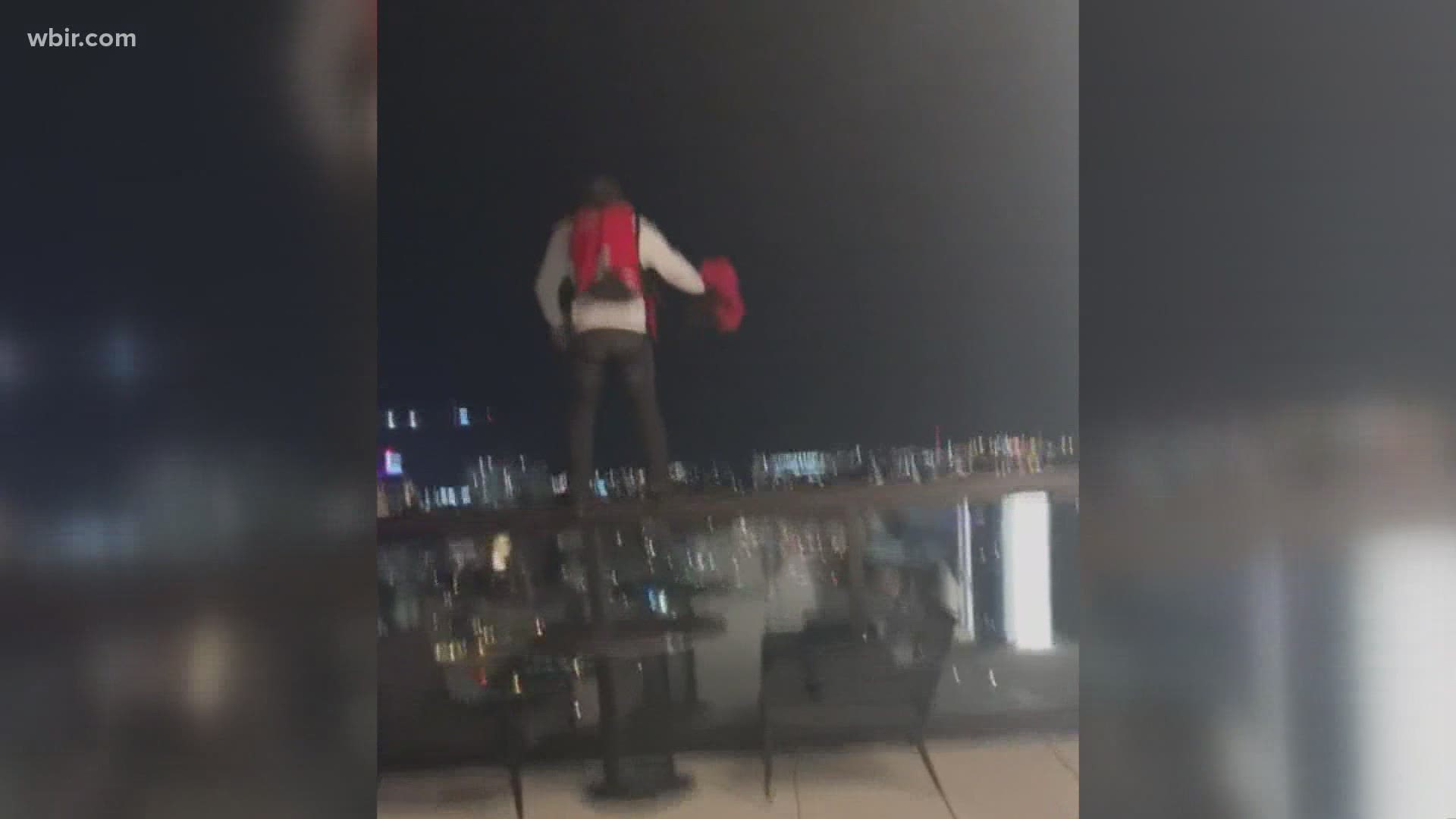 Nashville police are looking for two people who base-jumped off the roof of a hotel.