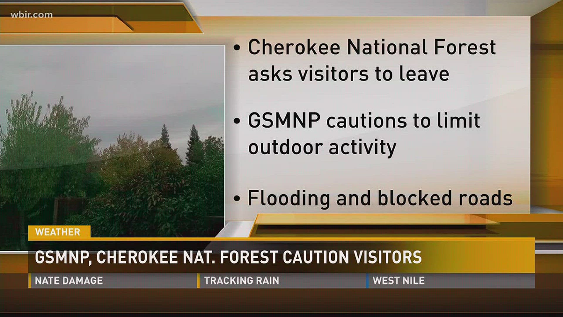 GSMNP, Cherokee National Forest cautioning visitors as Nate rolls through.