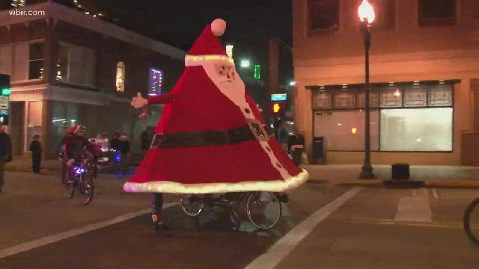 Dec. 15, 2017: Hundreds of bike riders rode the streets of Knoxville in the annual Tour de Lights.