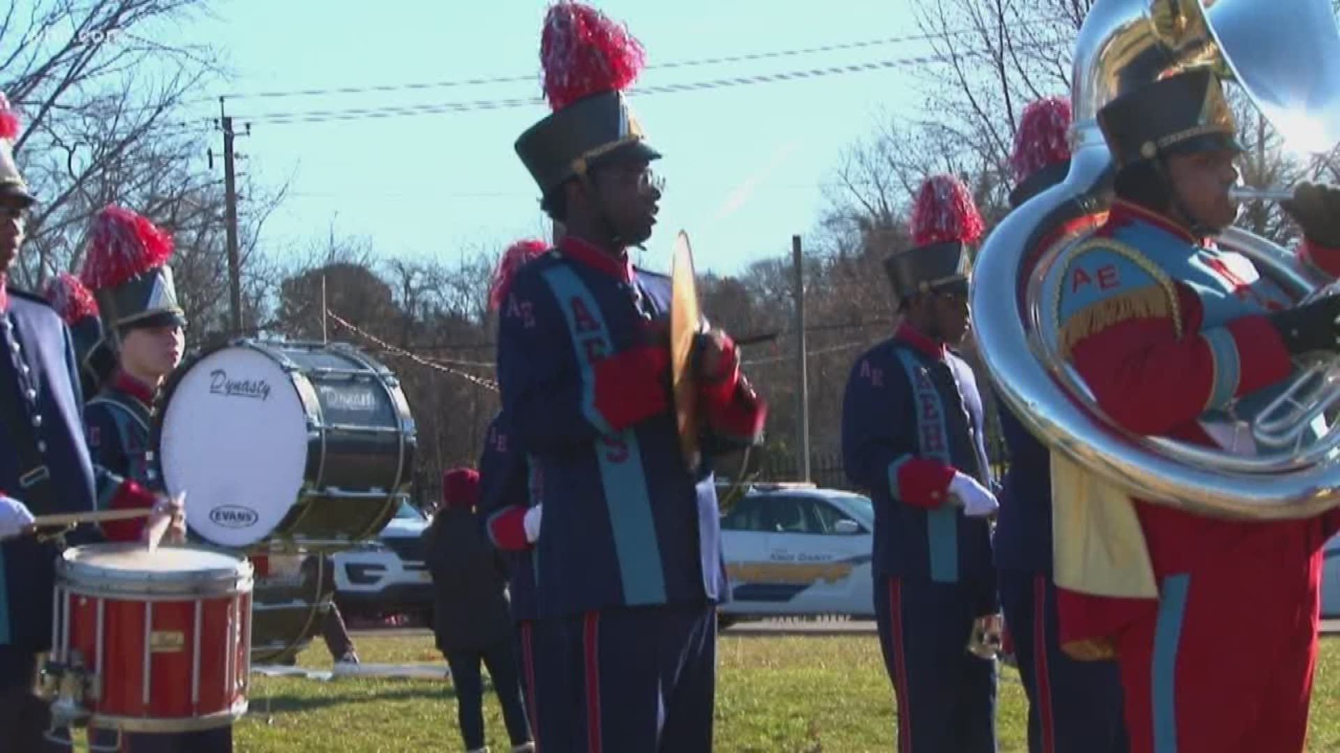A parade and memorial service honored the life and legacy of civil rights leader Dr. Martin Luther King Jr.