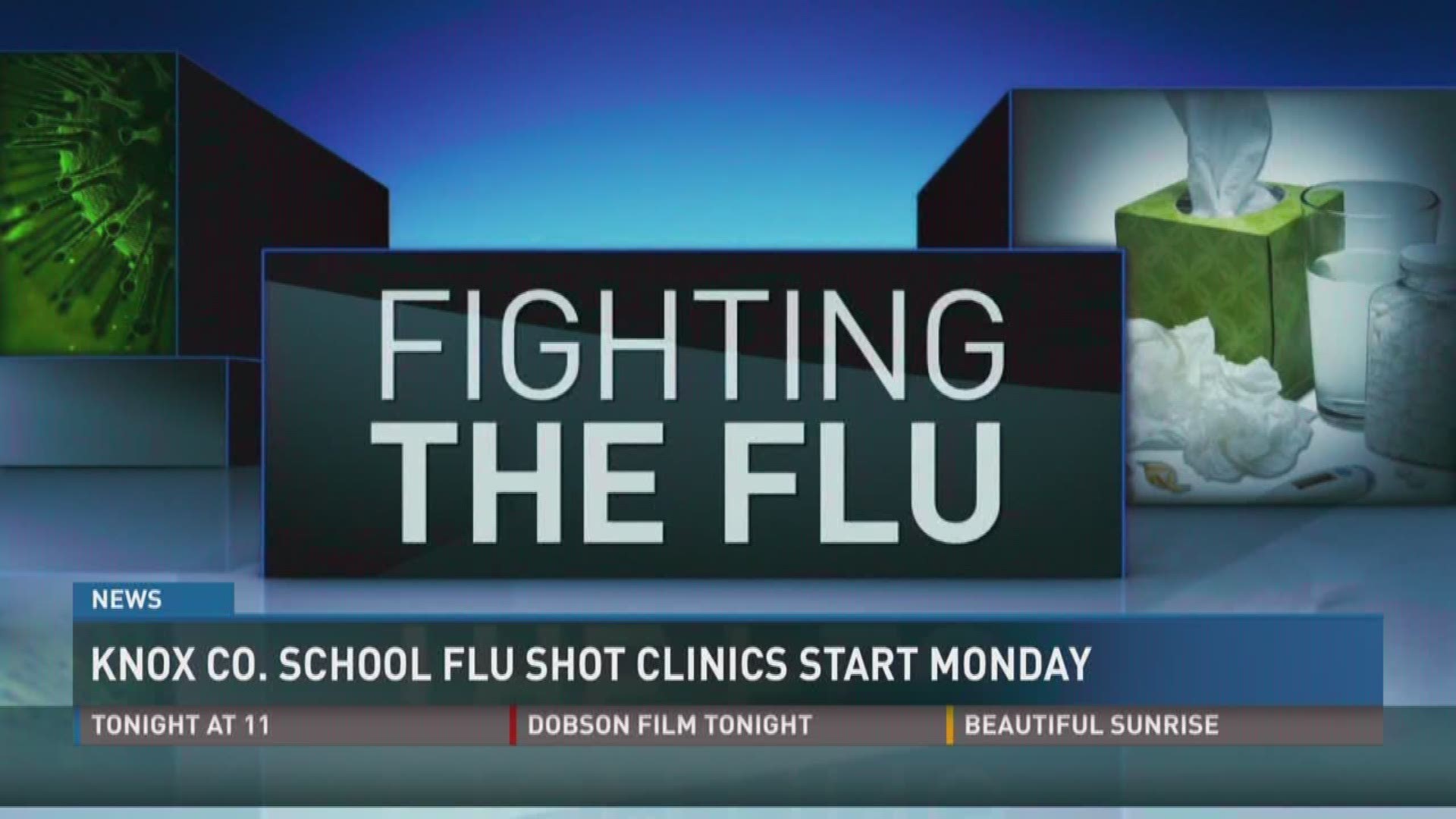 Knox County health officials will visit 5 schools and child care centers to kick off its flu clinics on Monday.