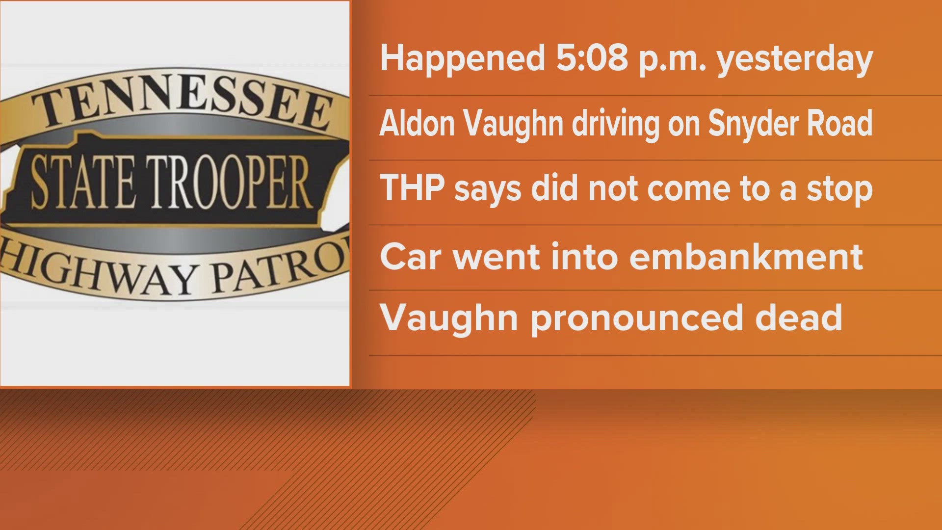 The victim was airlifted to the hospital but died from his injuries, a Tennessee Highway Patrol report confirms.