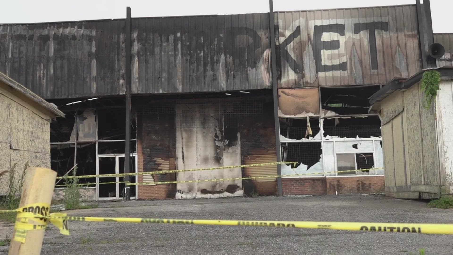 The fire broke out on Saturday and left many vendors' businesses in ashes.