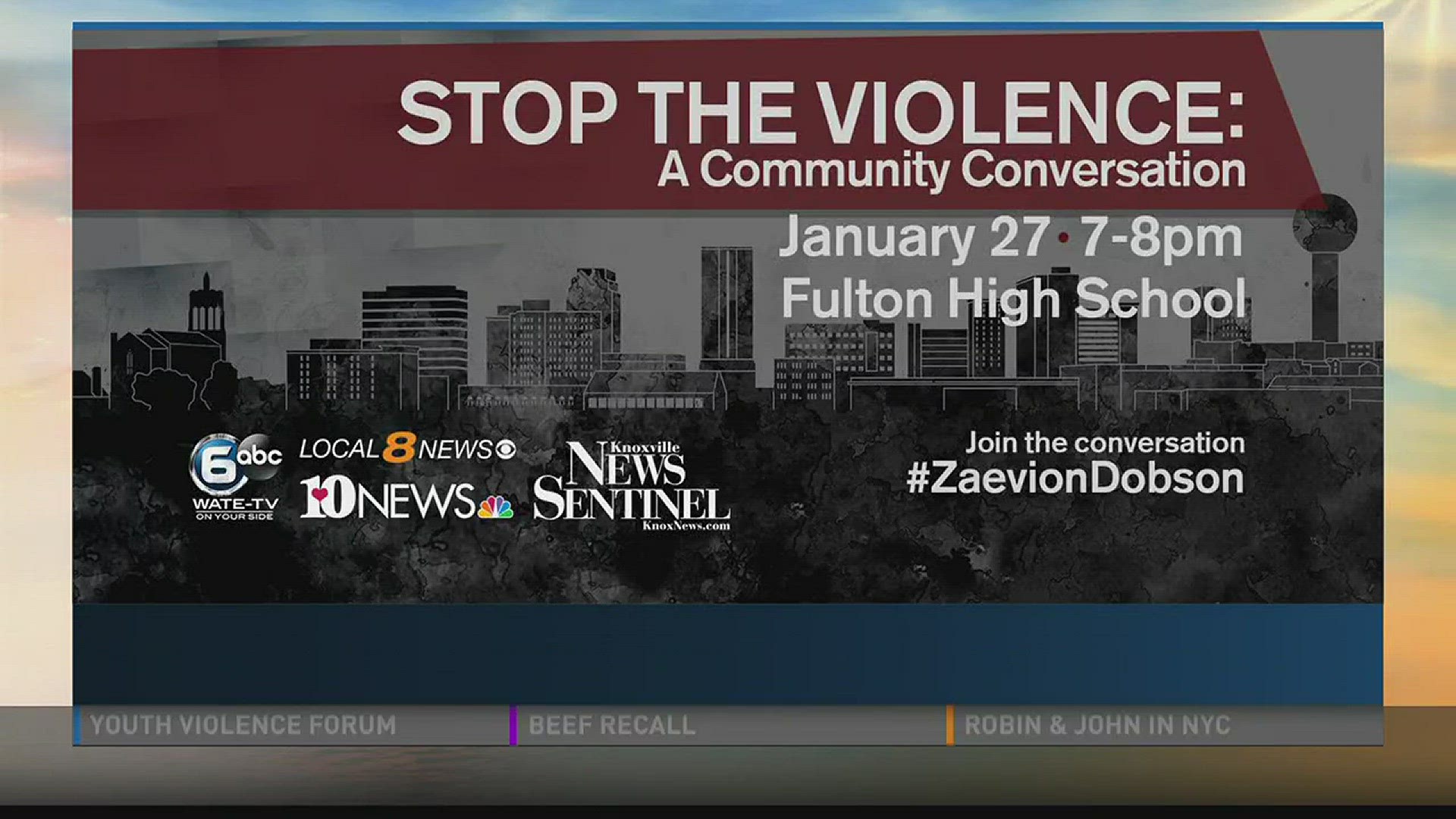 Stop the Violence: A community conversation and public forum at Fulton High School is scheduled for Jan. 27.