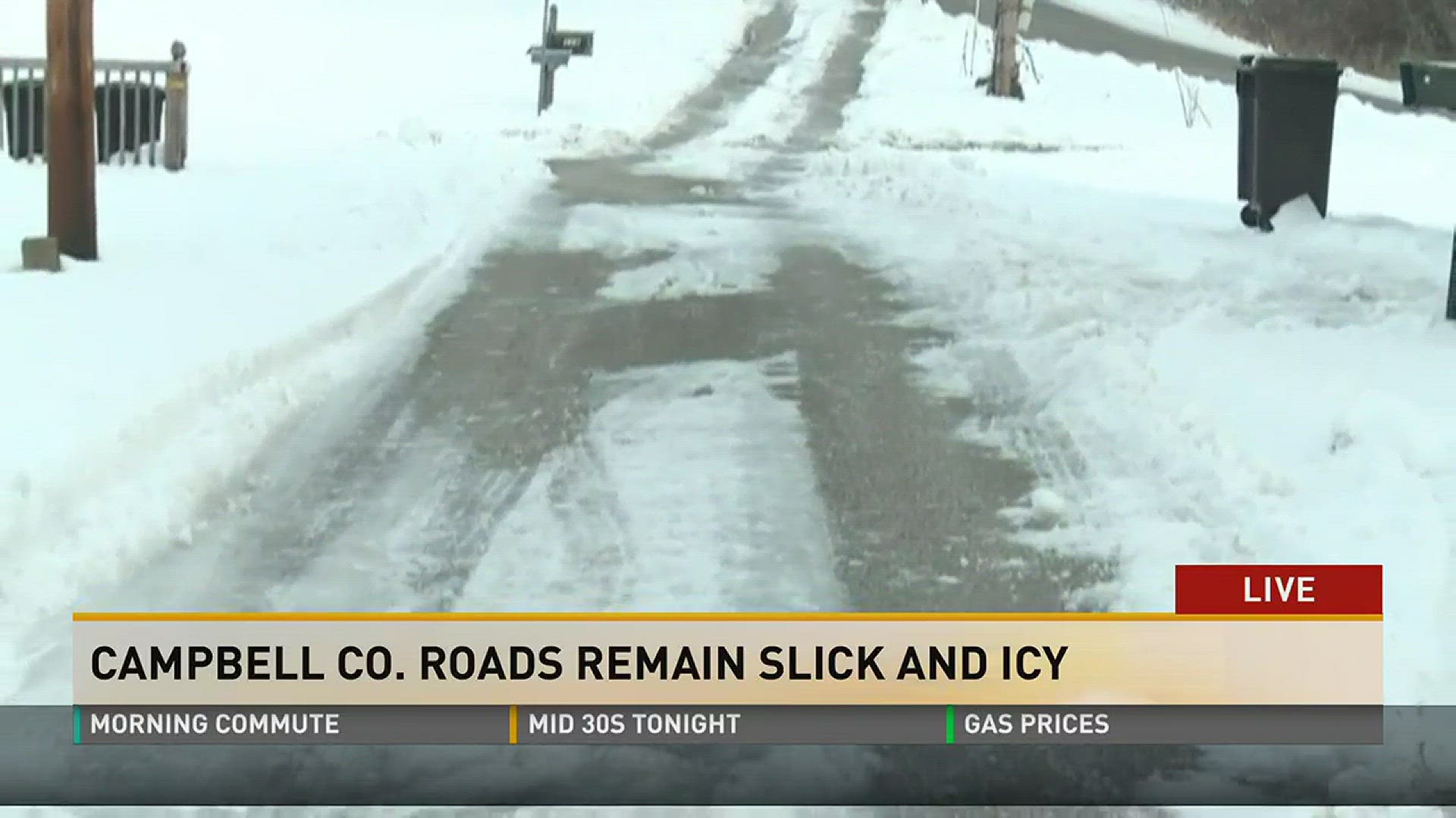 Roads are still slick in Campbell County after winter storms over the weekend.