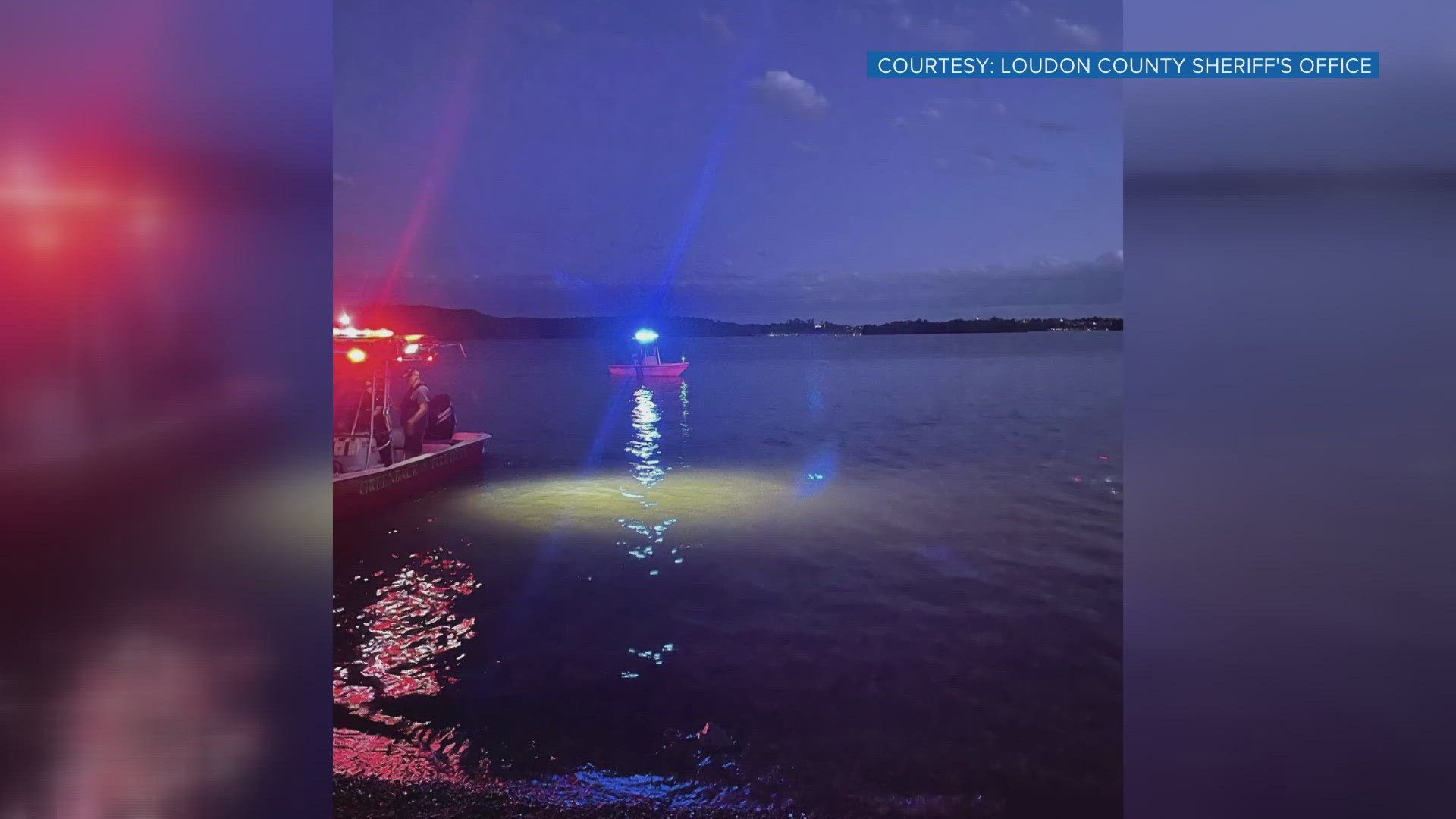 Loudon County authorities said an adult and two children were involved in the crash. The children were wearing life jackets, but the adult disappeared.