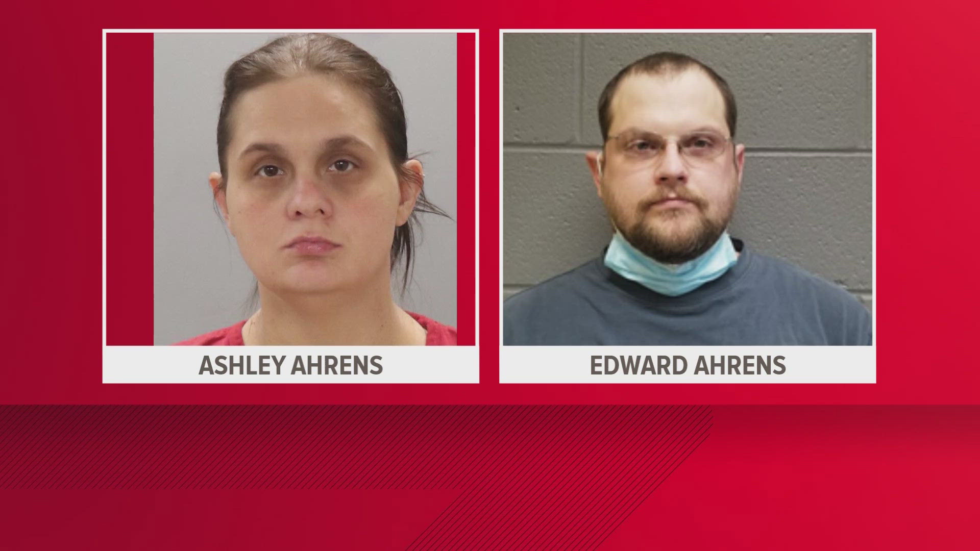 Authorities said Ashley Ahrens helped her husband, Edwards Ahrens, when he took the 11-year-old girl in late January.