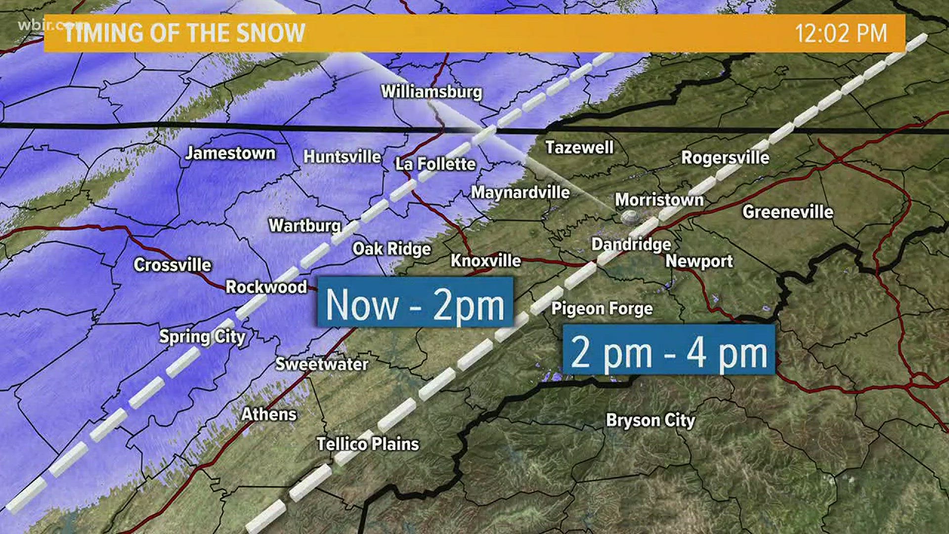Noon snow update for 1-16-2018