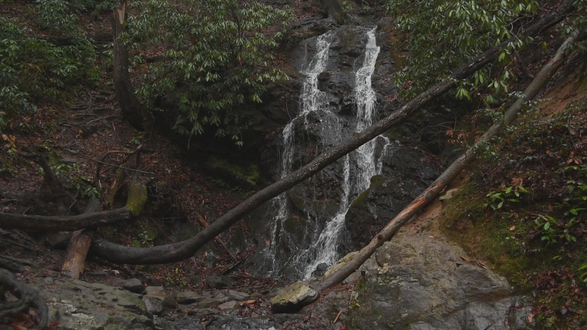 At just over 1 mile round trip on a well-marked path, the trip to Cataract Falls is considered an easy hike on the Cove Mountain Trail in the Great Smoky Mountains.