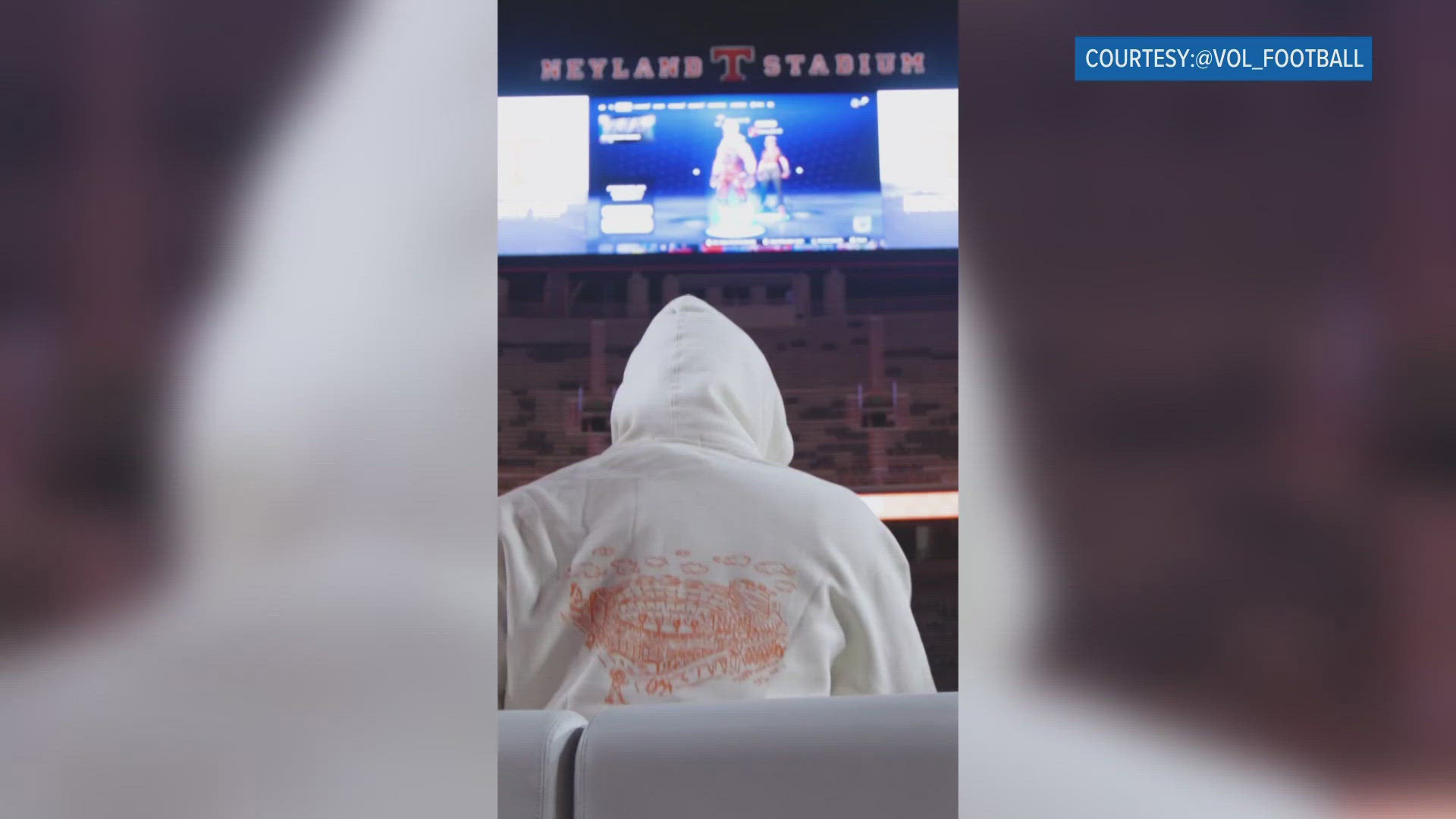 Social media posts went viral after people outside the stadium could see the game being played on the jumbotron. 