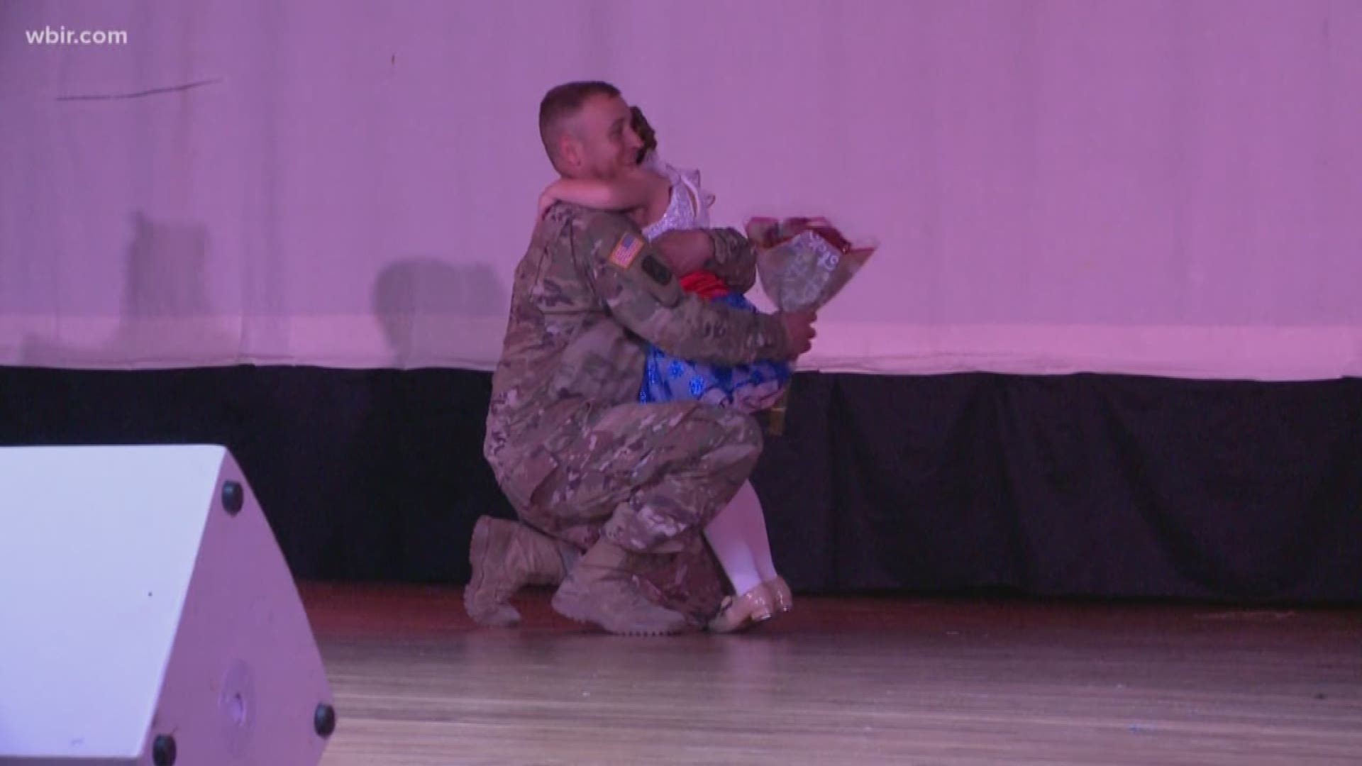 Seven-year-old Ansley Bottoms hasn't seen her dad in a year while he was deployed overseas.