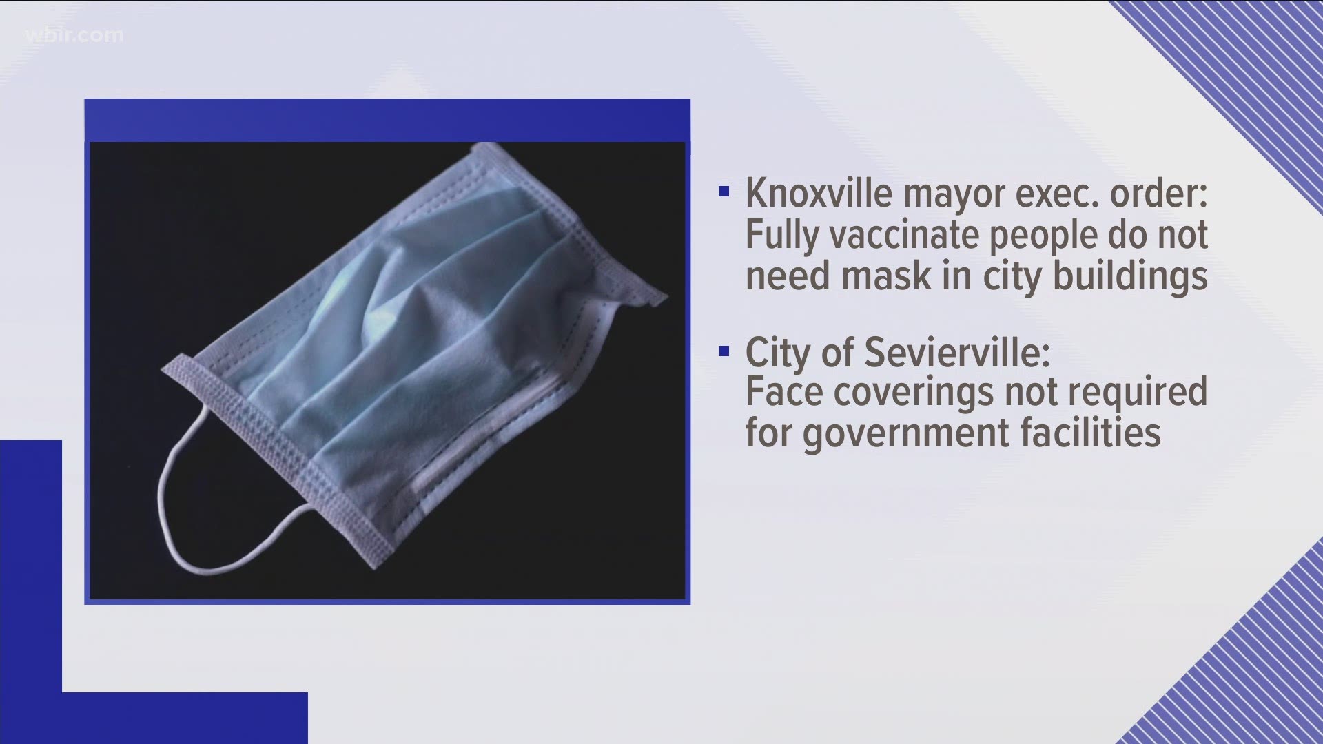 Both Knoxville and Sevierville updated their mask policies on Tuesday, reducing restrictions on when people should wear masks.
