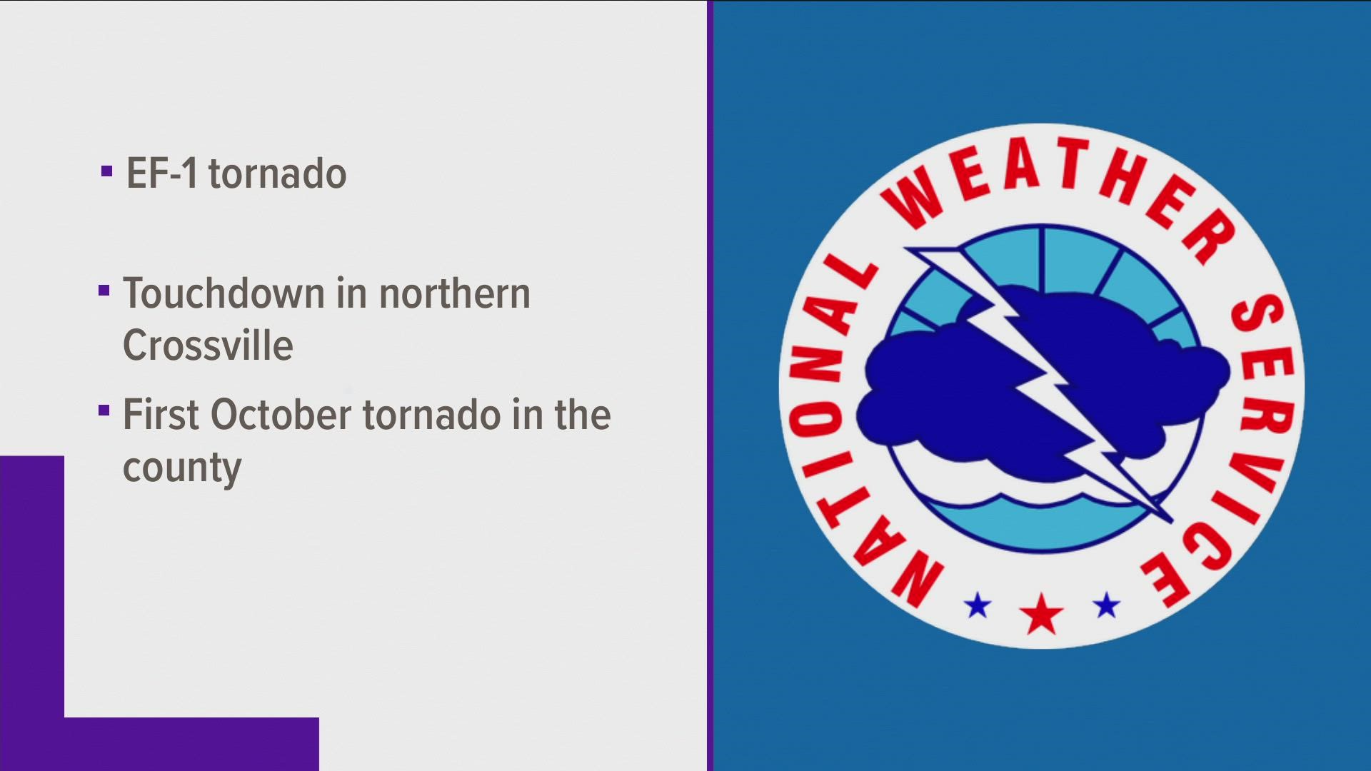 The weather service says that tornado made history, the first recorded in Cumberland County in the month of October.