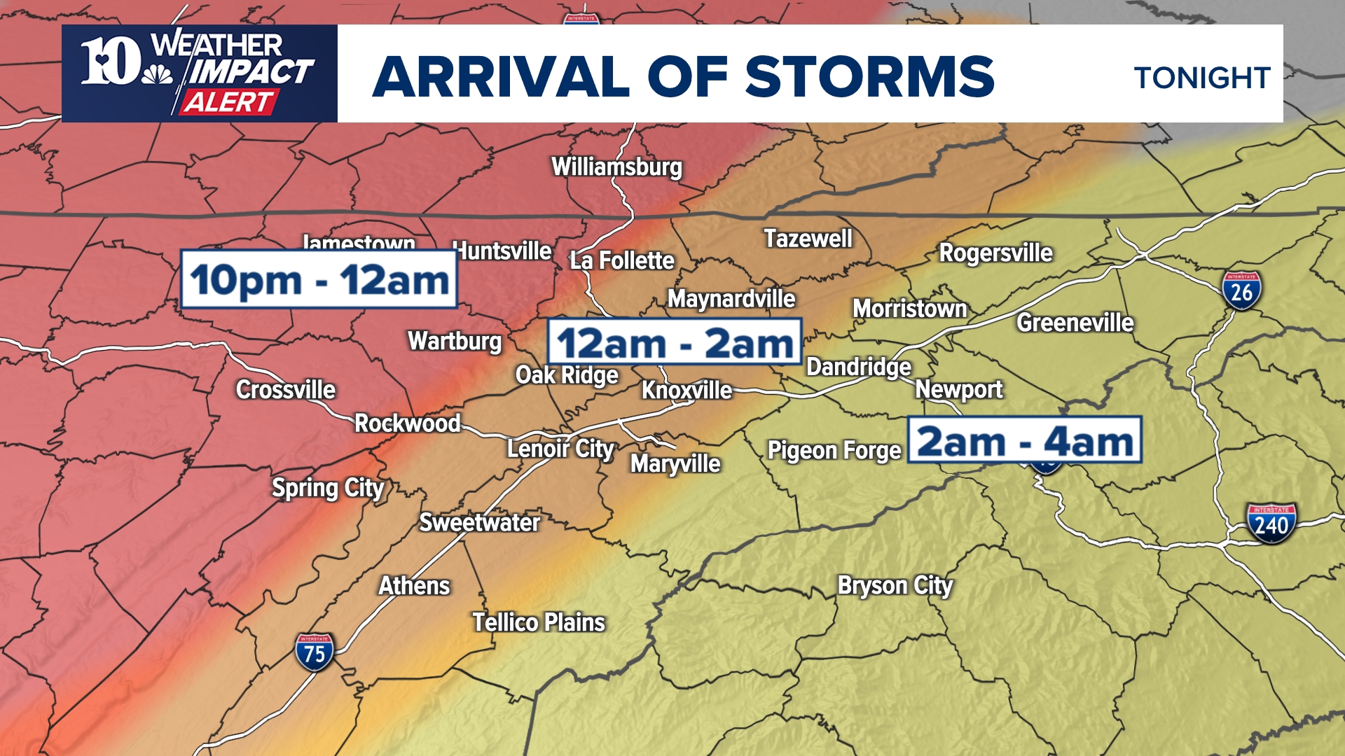 Strong storms possible in East Tennessee to start first full week of