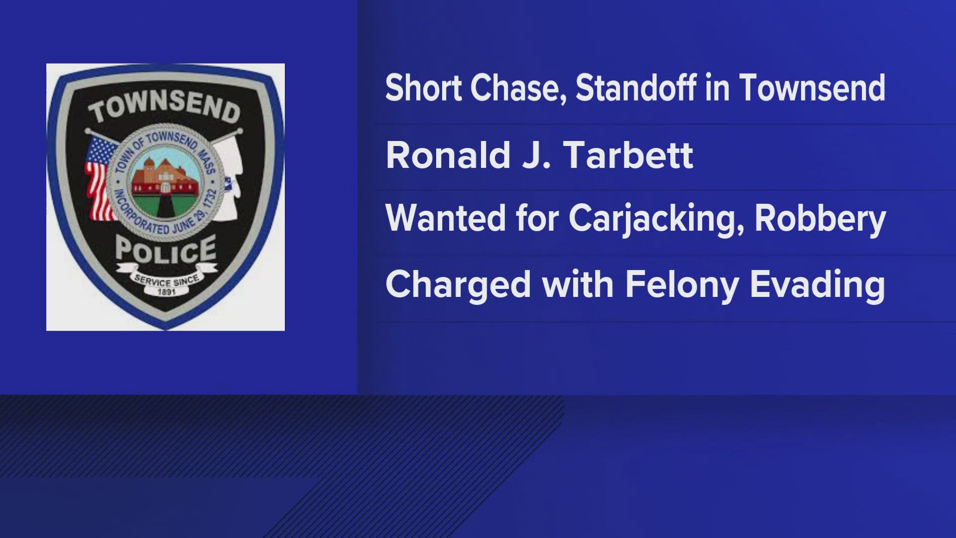 The Townsend Police Department said the suspect stopped the vehicle on Cades Cove Road, where there was a short standoff before being taken into custody. 