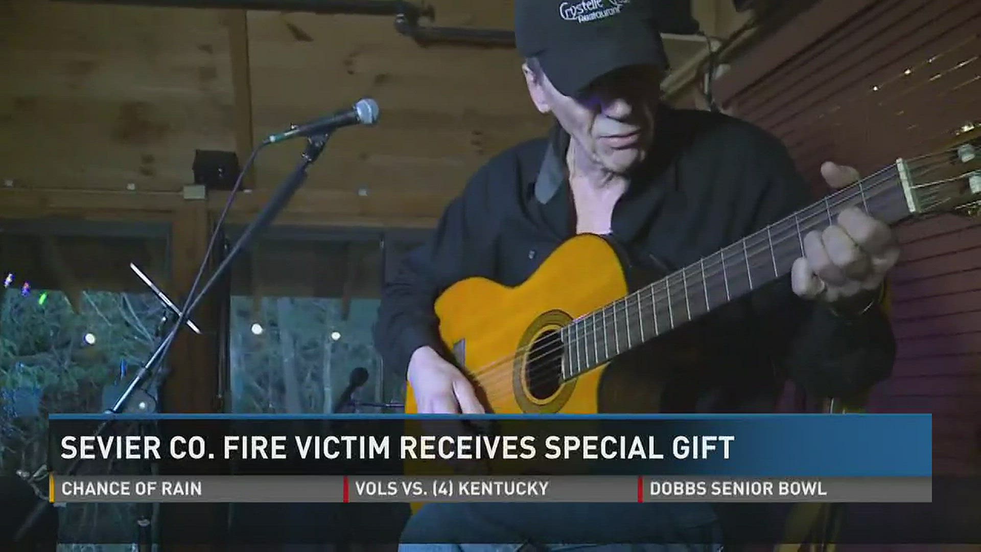 Jan. 25, 2017: One Sevier County wildfire victim received a special gift after losing more than 50 of his guitars to the November fires.