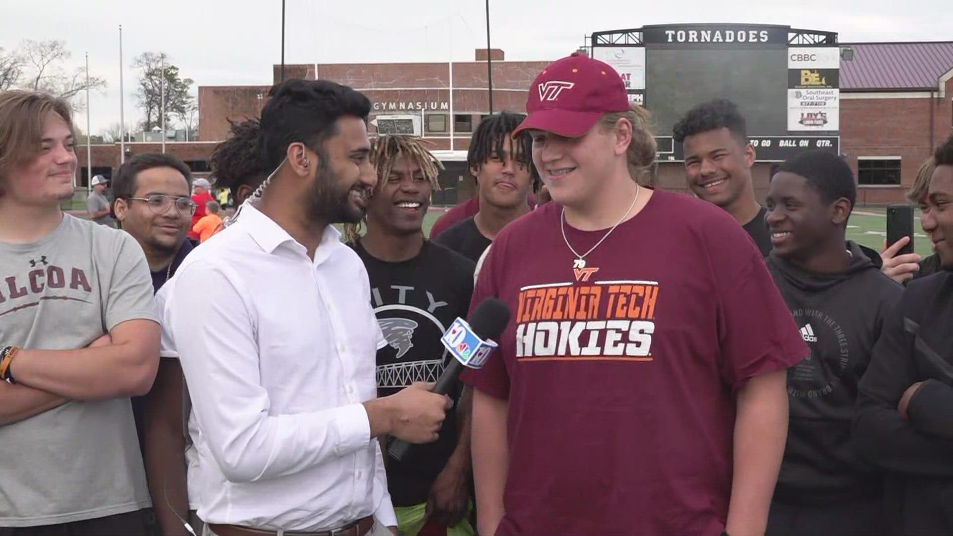 Lance Williams, an Alcoa High School 3-star offensive lineman, announced his verbal commitment to Virginia Tech on Monday.