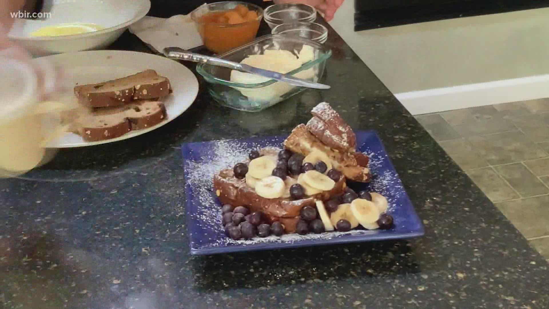 Terri Geiser from the UT Culinary Institute makes a Banana Cinnamon French Toast.