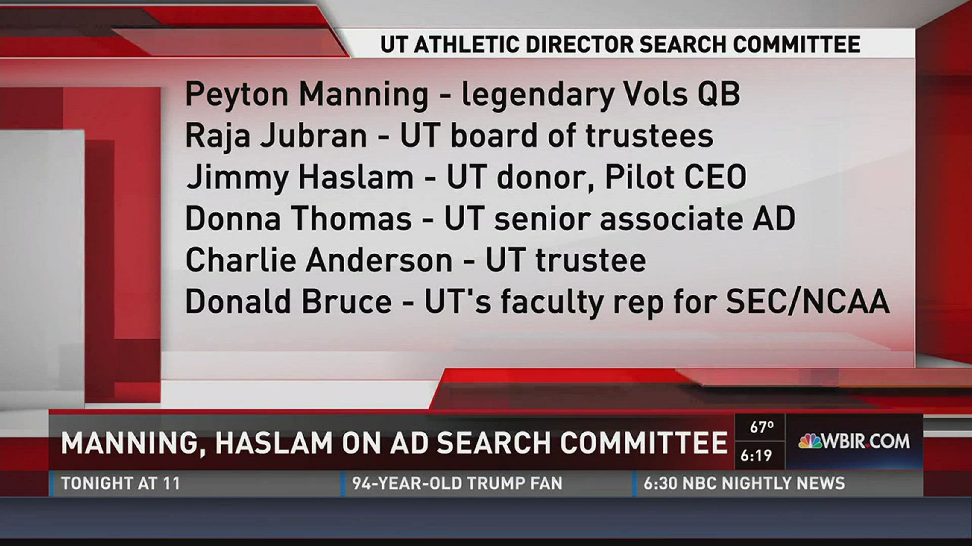 Jan. 20, 2017: Peyton Manning is one member of a six-person committee assembled by Chancellor Beverly Davenport to advise her during UT's search for an athletic director.