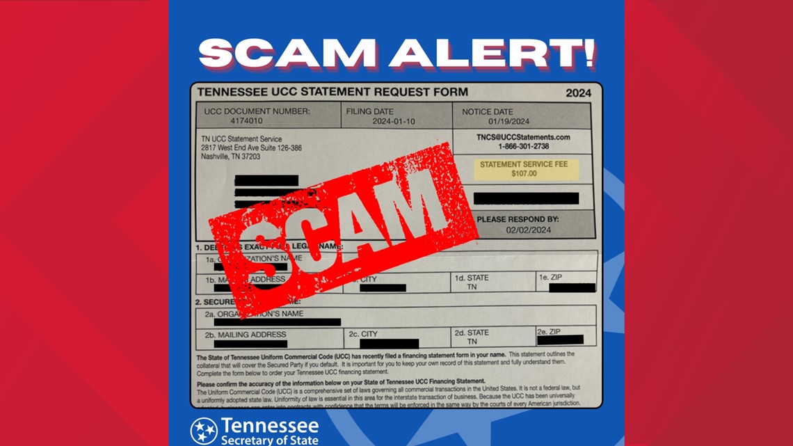 TN Secretary of State warns of Uniform Commercial Code scam | wbir.com