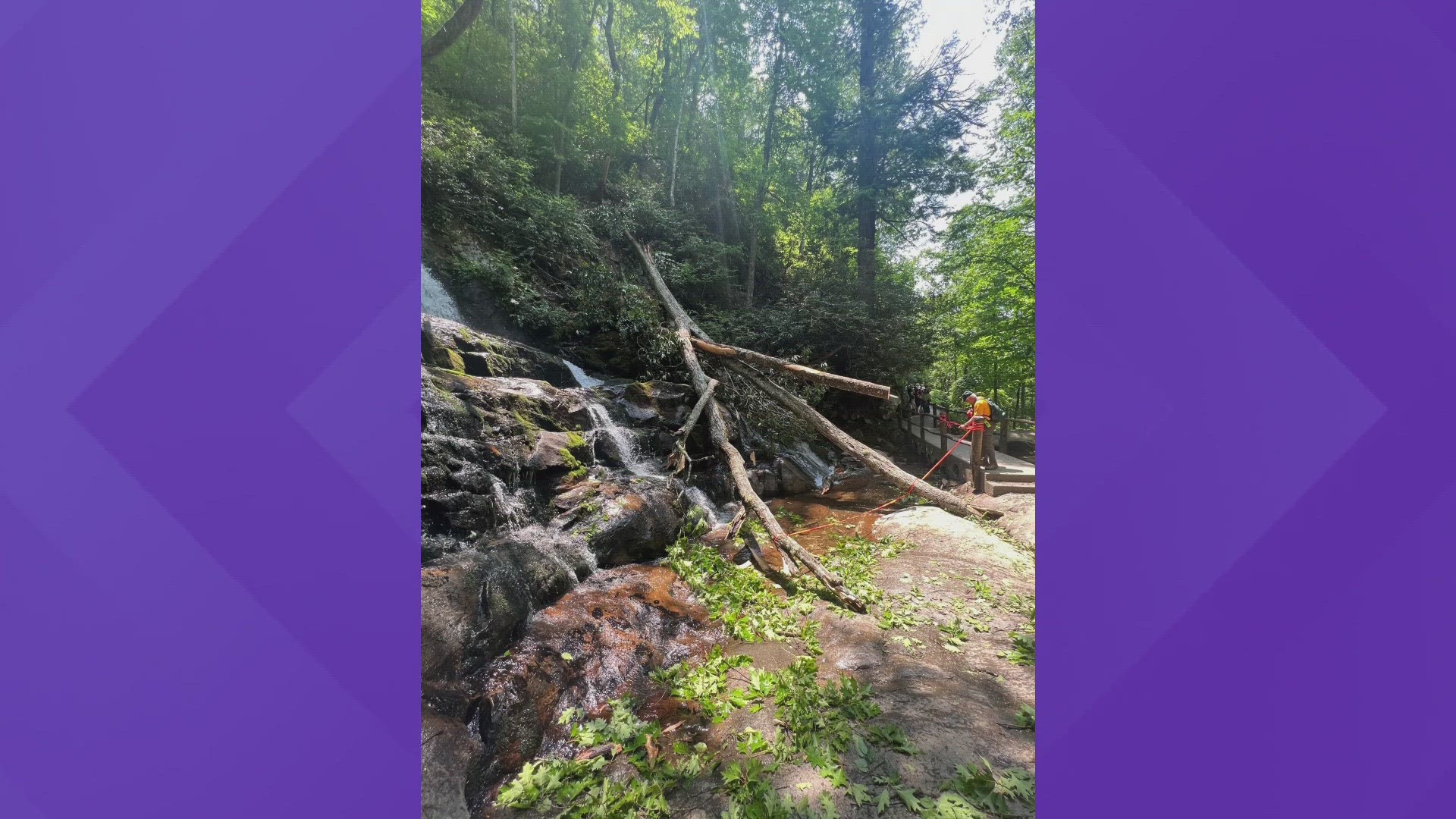 Hikers will not be able to get to the falls from the Laurel Falls trailhead, Little Greenbrier Trail or Cove Mountain Trail on Tuesday.