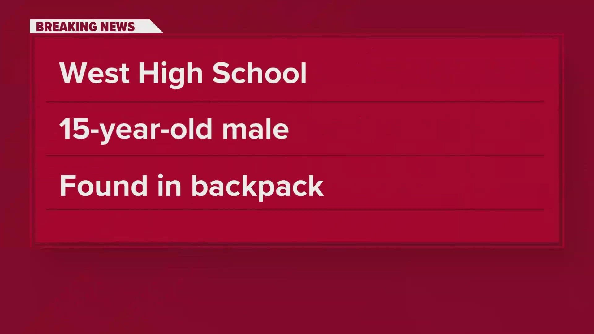 KPD said the student did not make any threats but was found with a gun in his backpack after showing it off to another student in a bathroom.