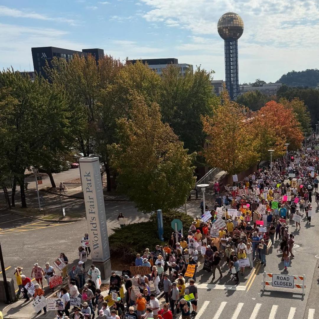 Thousands attend second 'No Kings' protests in East Tennessee | wbir.com
