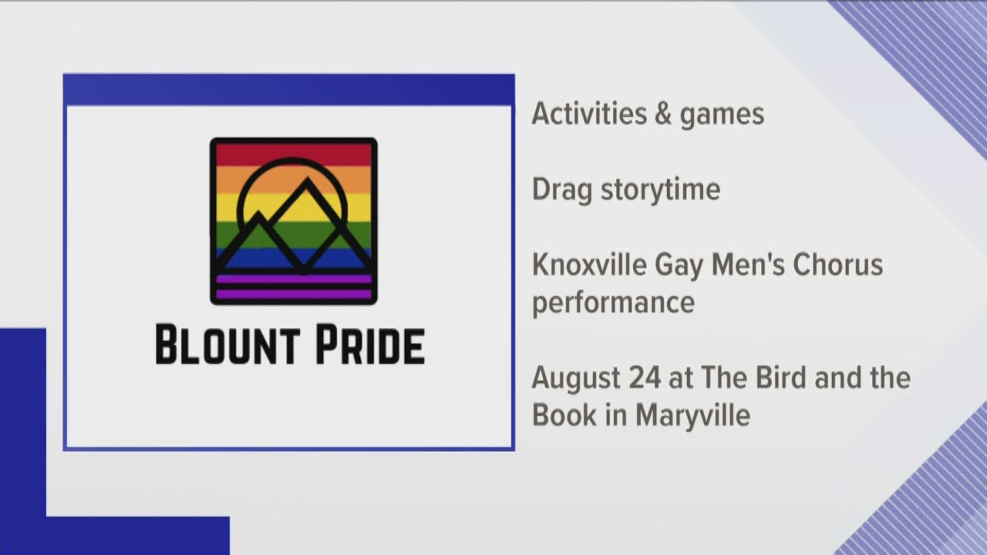 Blount County will see its first ever Pride event next month