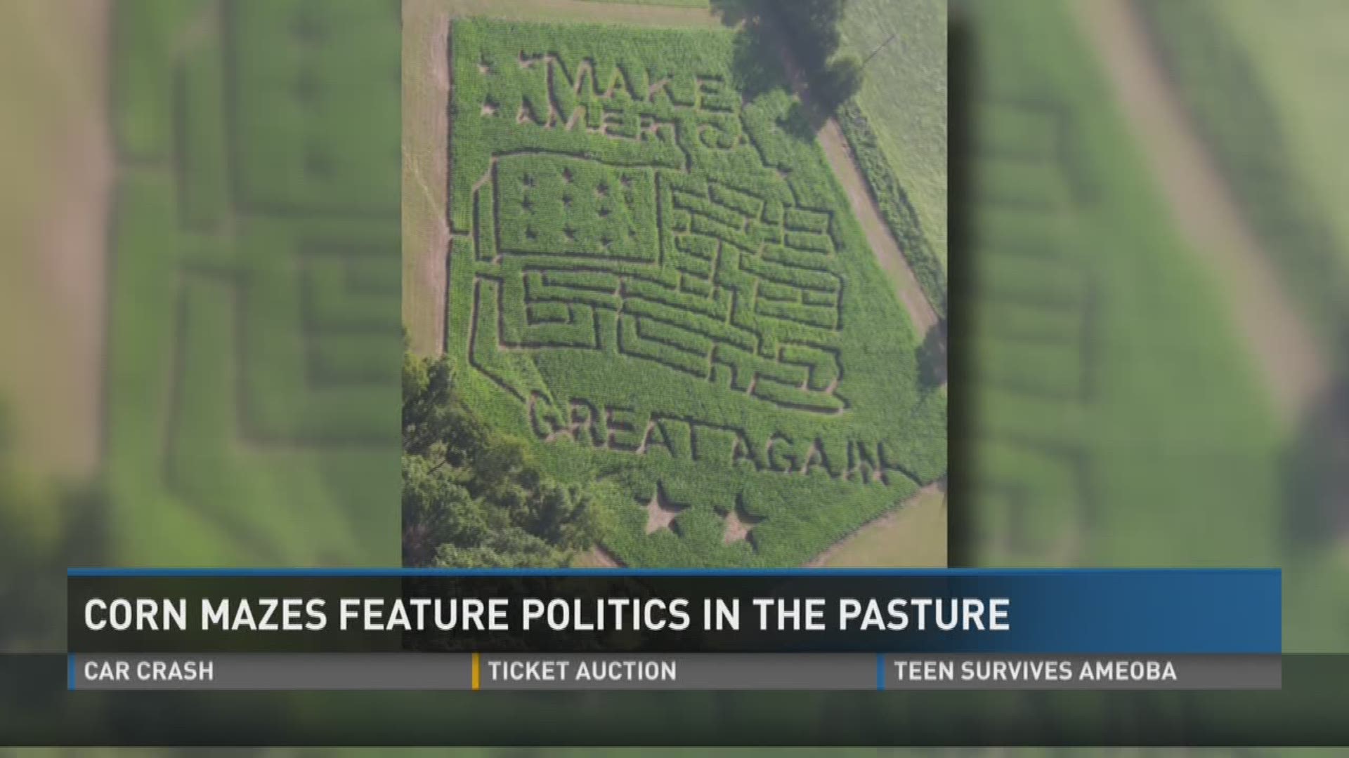 Two East Tennessee corn mazes feature political messages promoting presidential candidates.