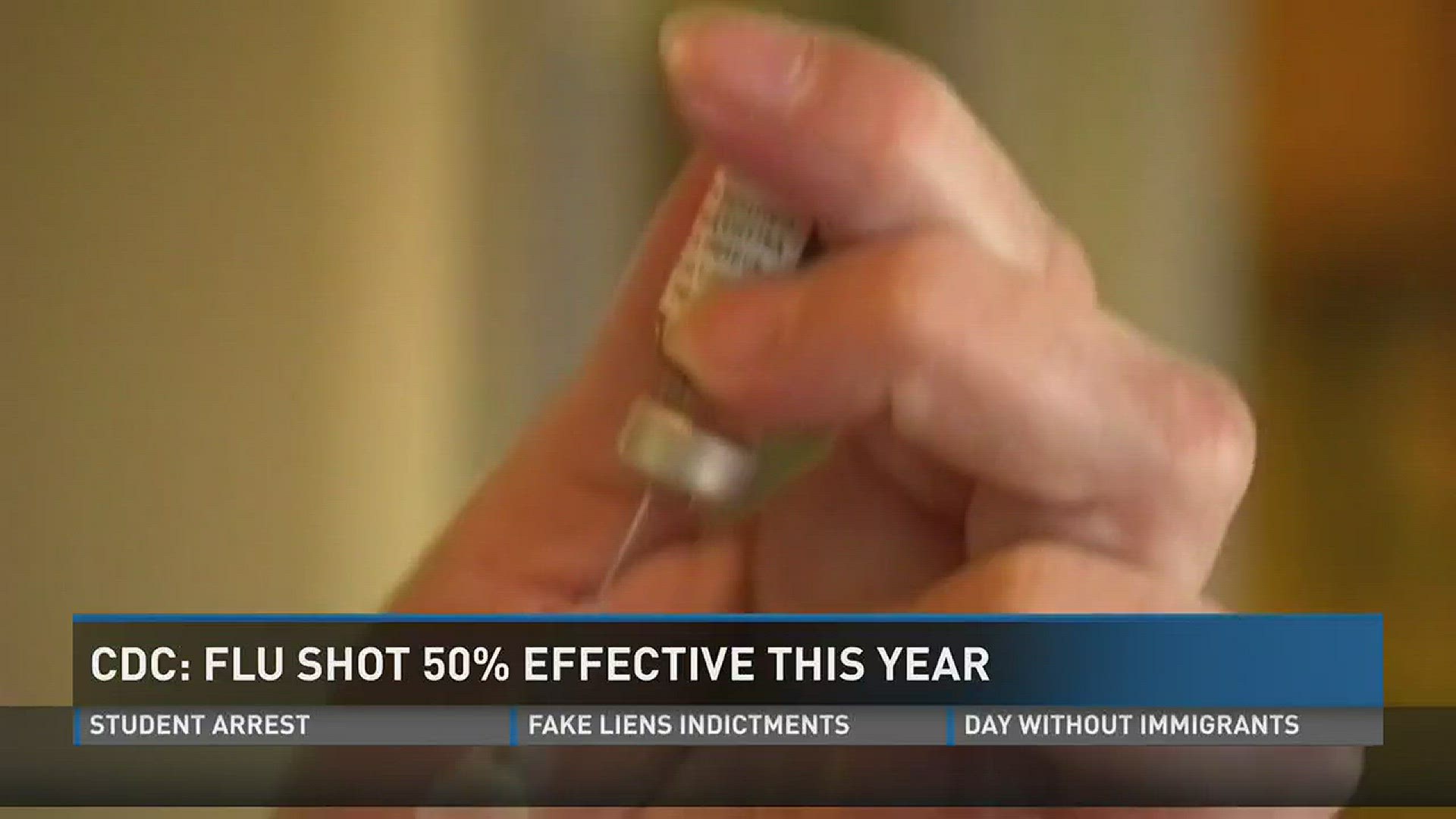 Feb. 16, 2017: The CDC says this year's flu shot is nearly 50 percent effective.