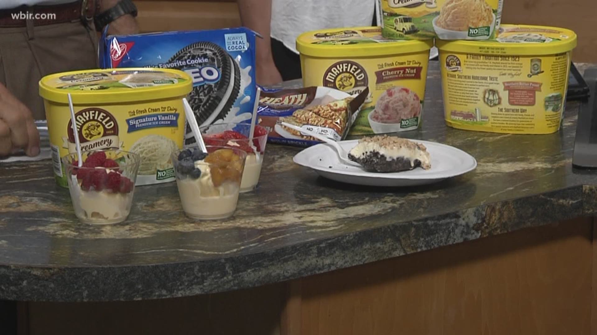 "Every month should be National Ice Cream month," so says Scottie Mayfield with Mayfield Dairy.  He's sharing a recipe for a delicious pie recipe using Vanilla ice cream, oreo cookie crust and Heath topping. Learn more by coming to mayfielddairy.com. July 1, 2019-4pm.