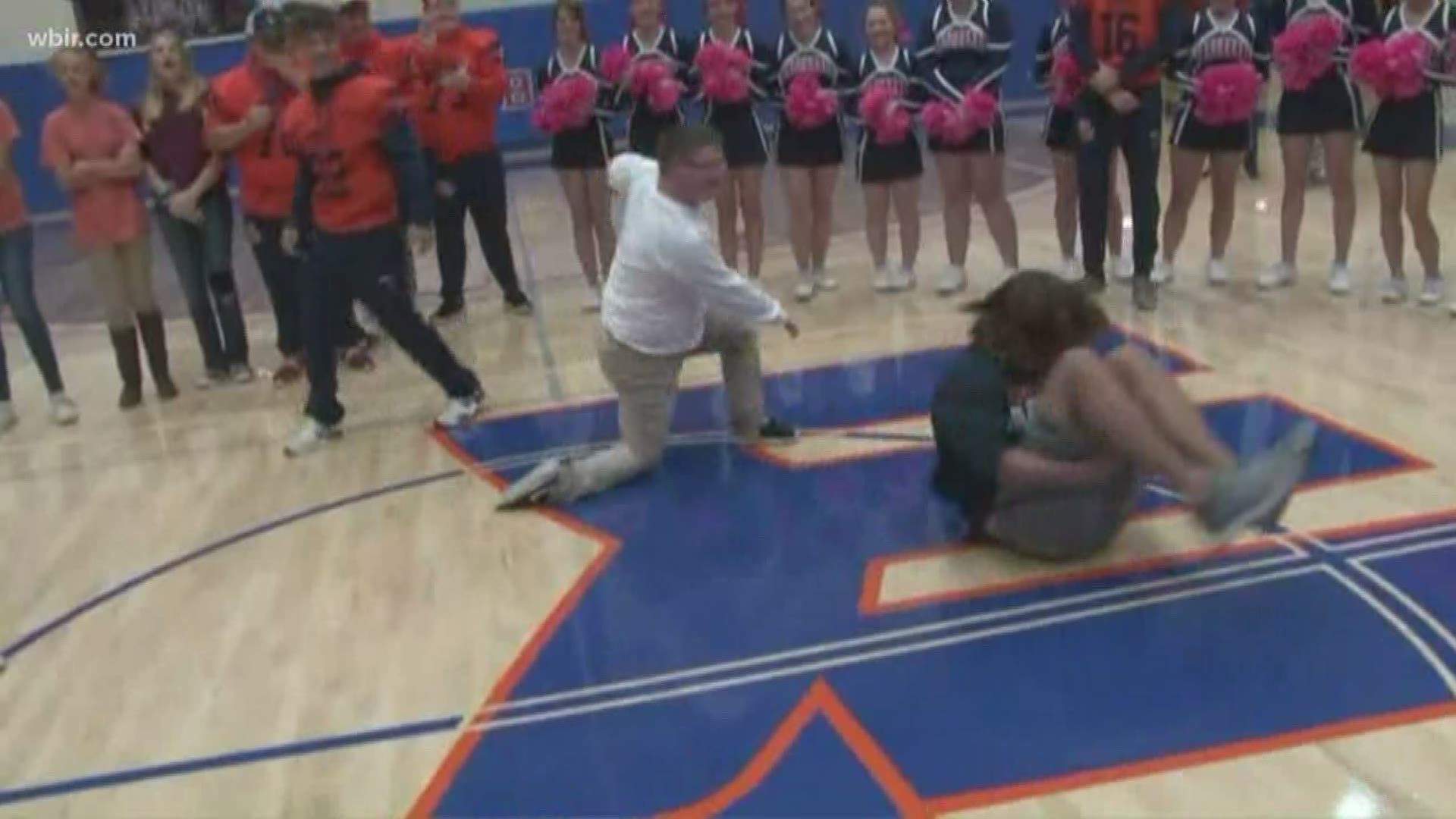 Watch the dance-off at William Blount High School during our last pep rally of the season.
