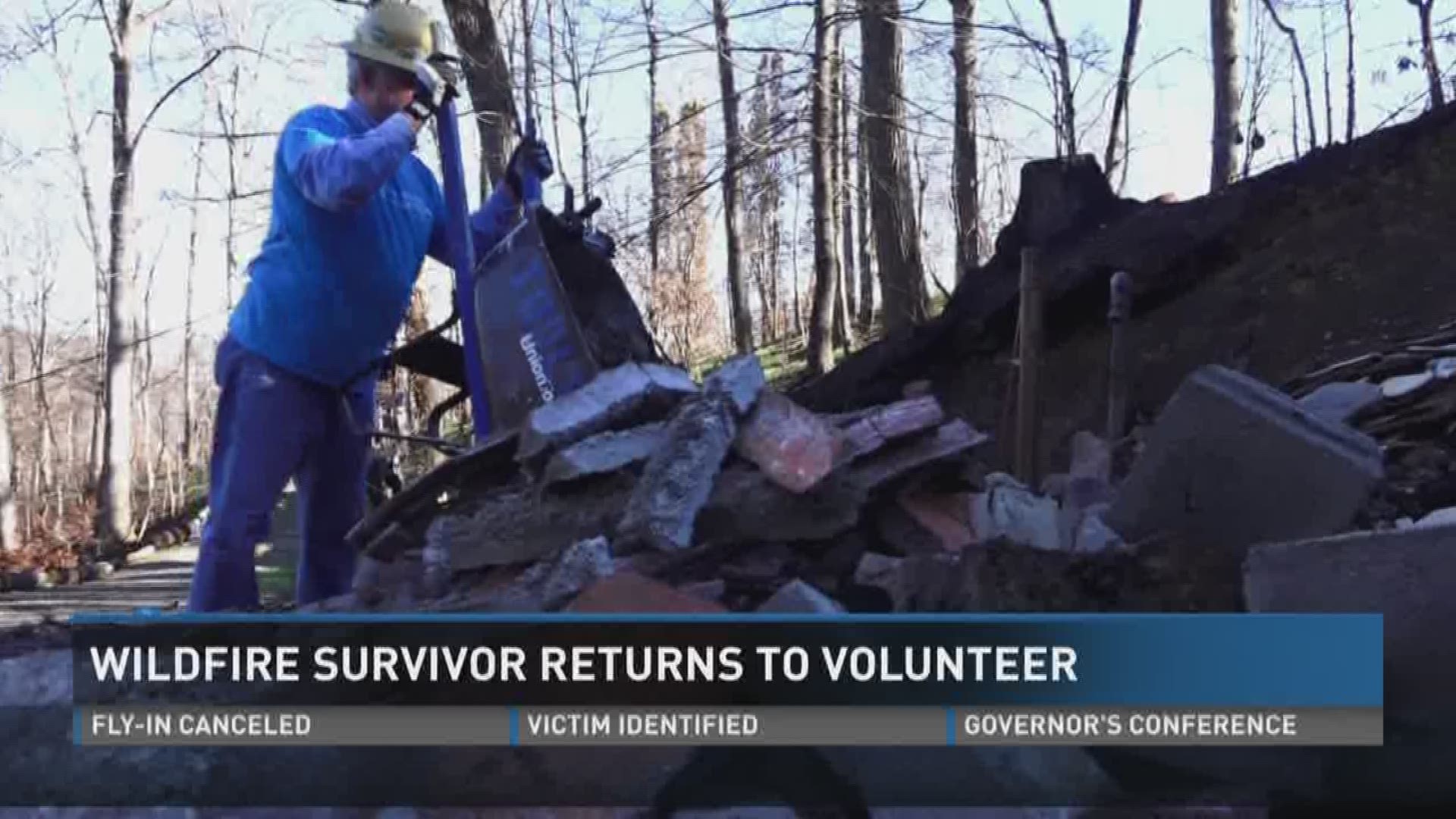 Jan. 27, 2017: Two months after the Sevier County wildfires, an Alabama man who survived the fires has returned to volunteer with the recovery.