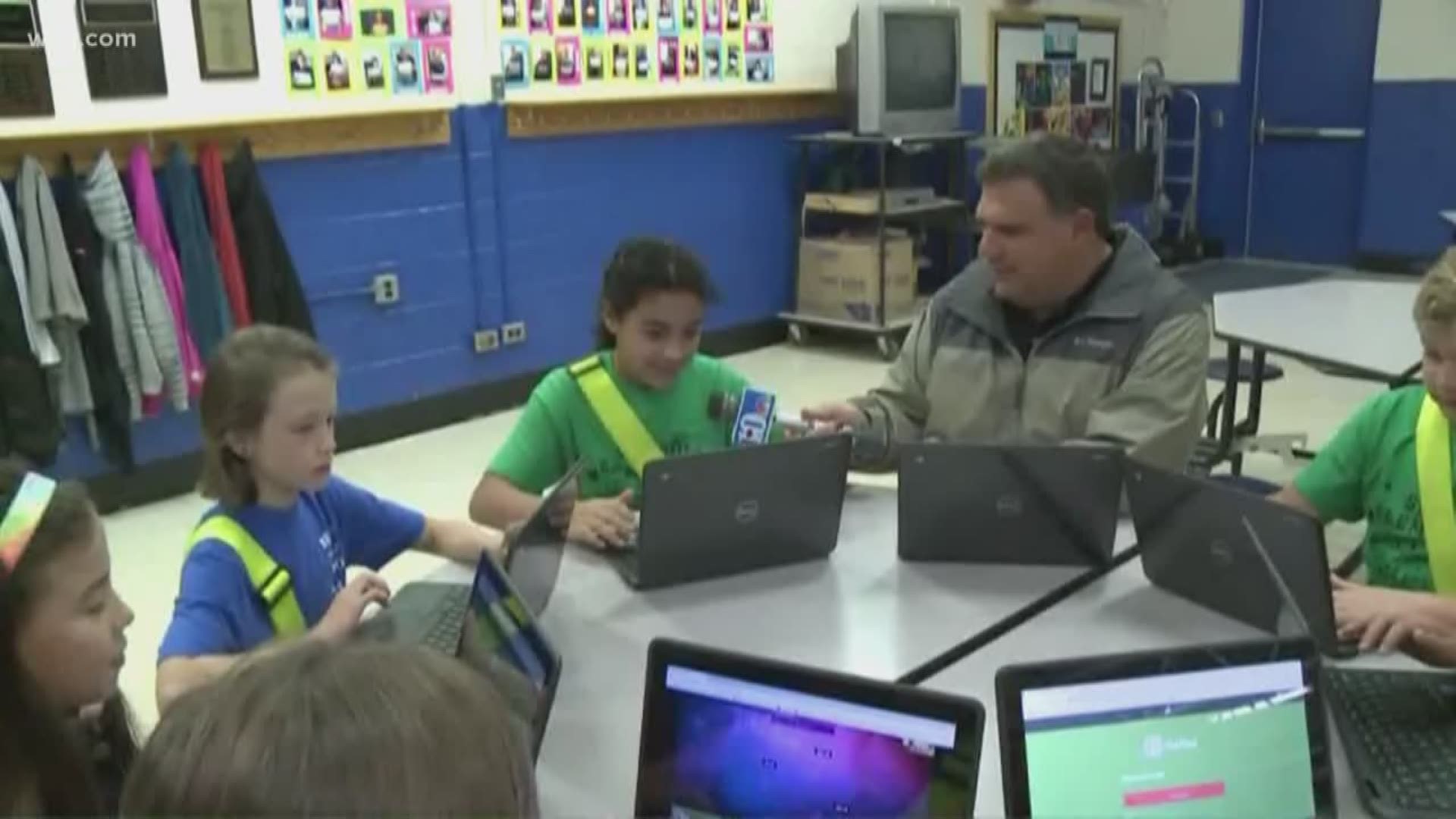 10News Anchor Russell Biven was live (and tardy) at this cool school learning about reflex math.