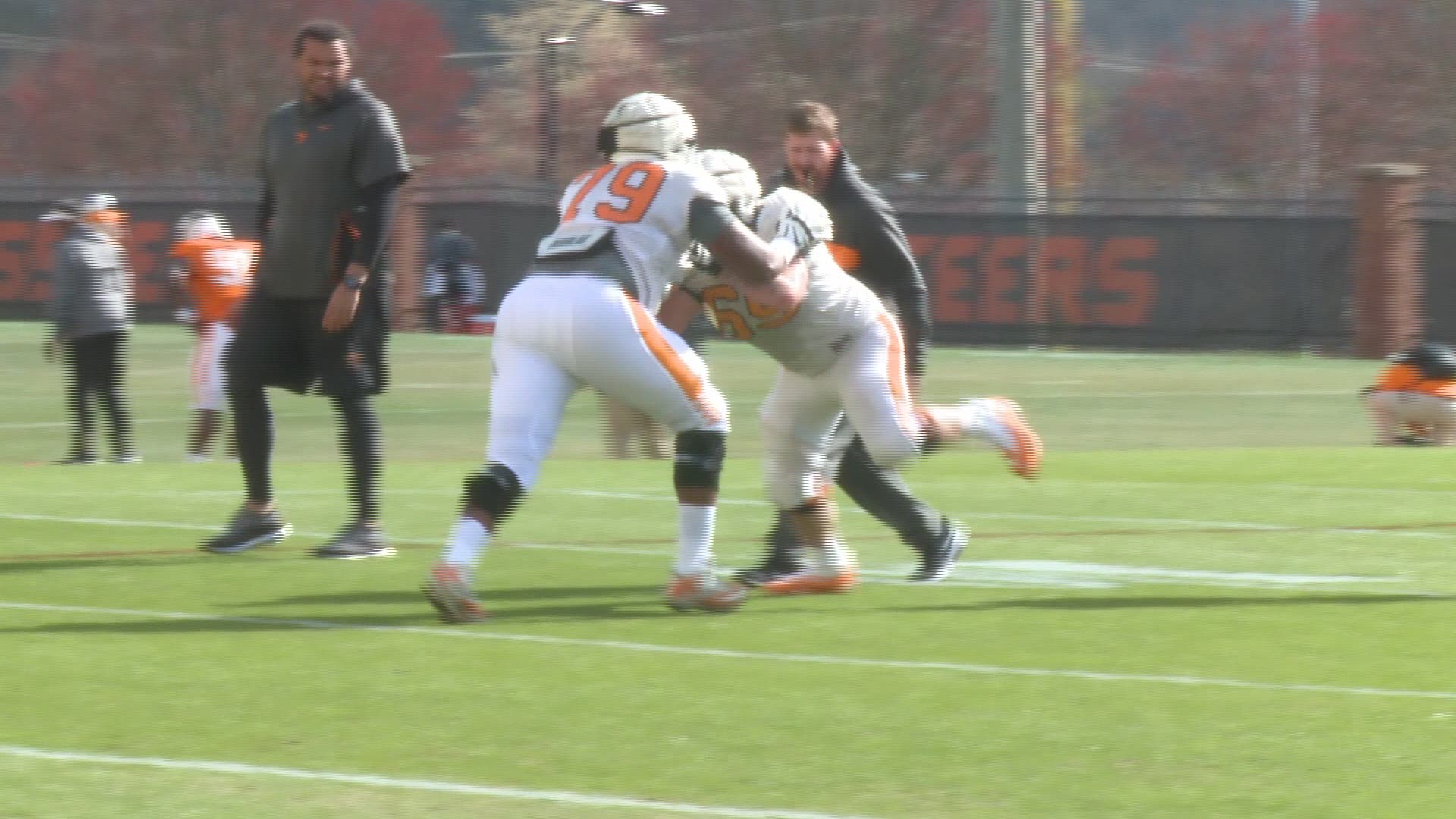 The Vols held their first spring practice in full pads on Monday.