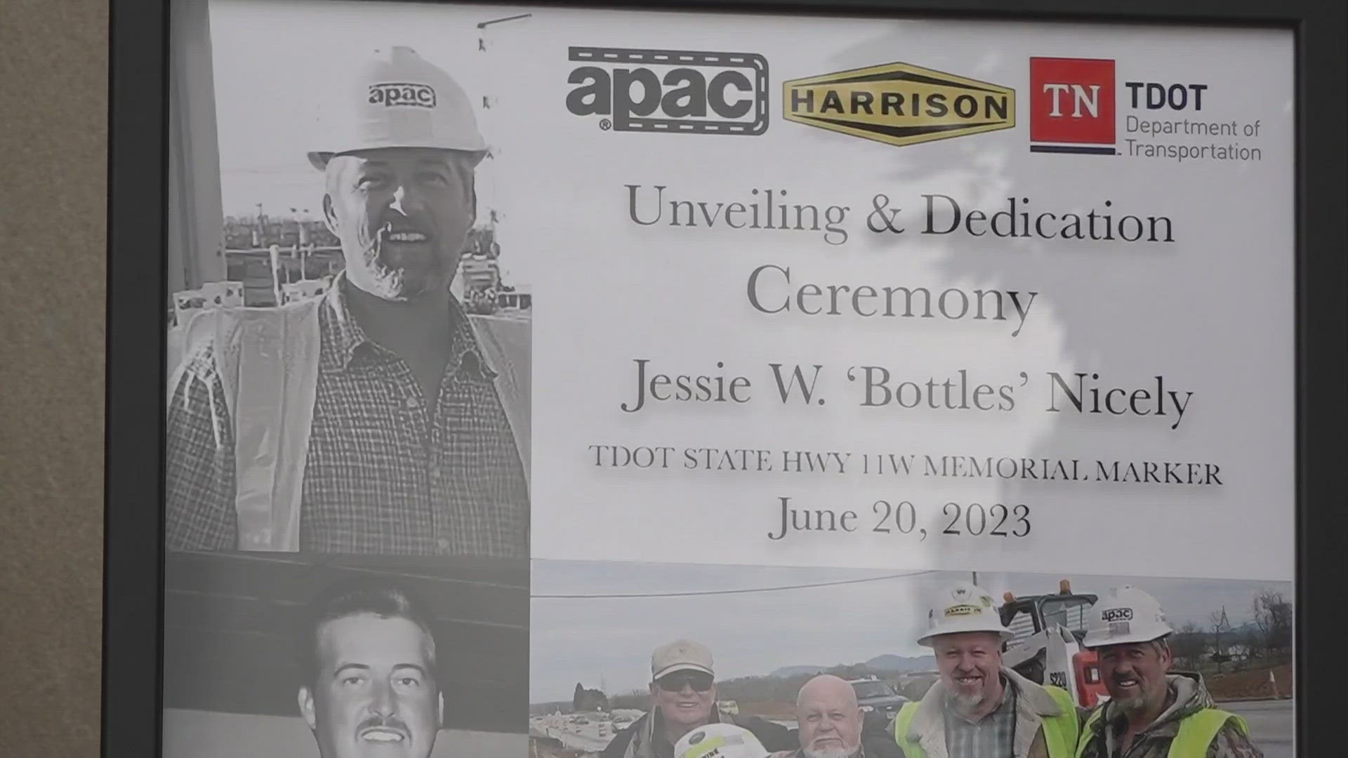 The memorial marker will be on northbound and southbound lanes at Mile Marker 6 on State Route 1 in Grainger County.