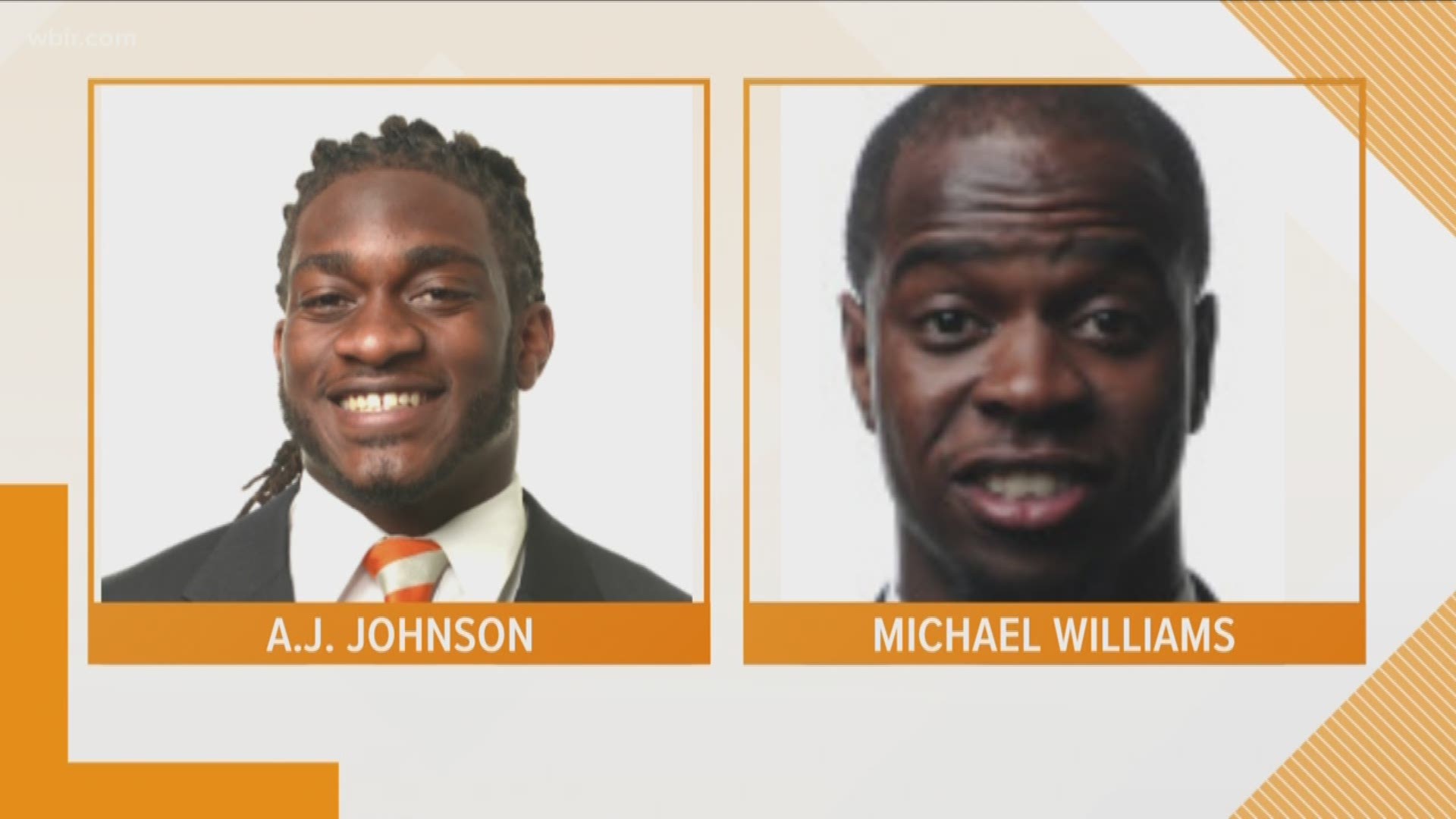 A.J. Johnson and Michael Williams are accused of raping a woman in November 2014.